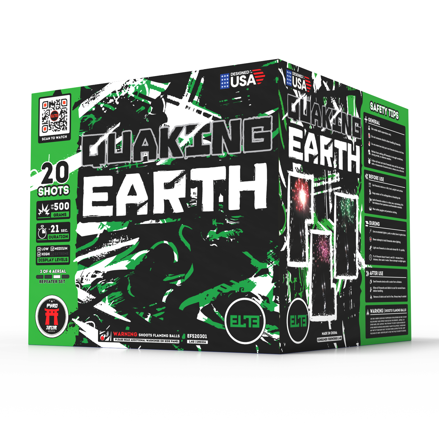 The Elements™  | 71 Shot Box Kit™ - Blazing Fire™ - Breezing Air™ - Gushing Water™ - Quaking Earth™