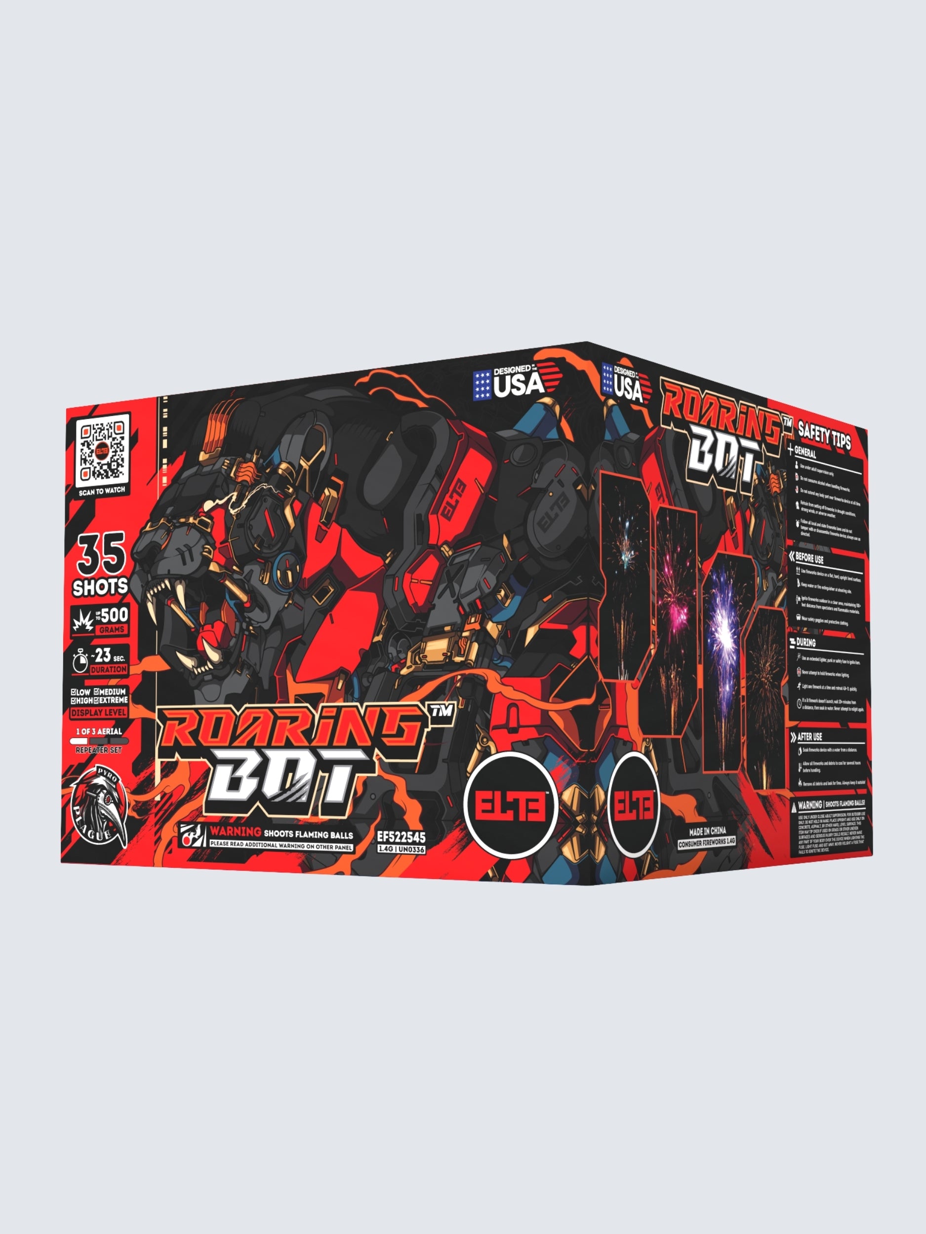 Cyborg Mania™ | 96 Shot Aerial Repeater Set at Elite Fireworks