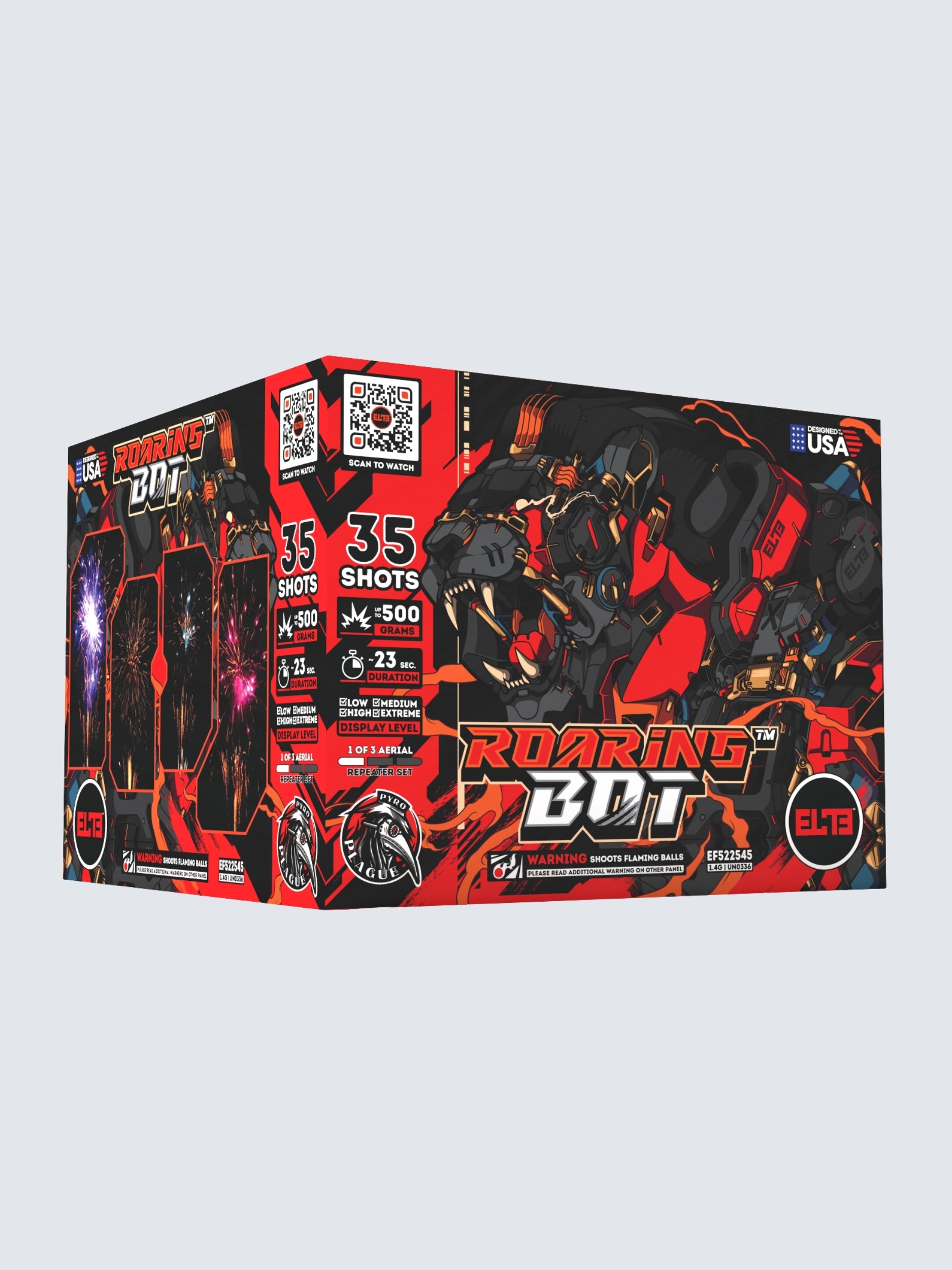 Cyborg Mania™ | 96 Shot Aerial Repeater Set at Elite Fireworks