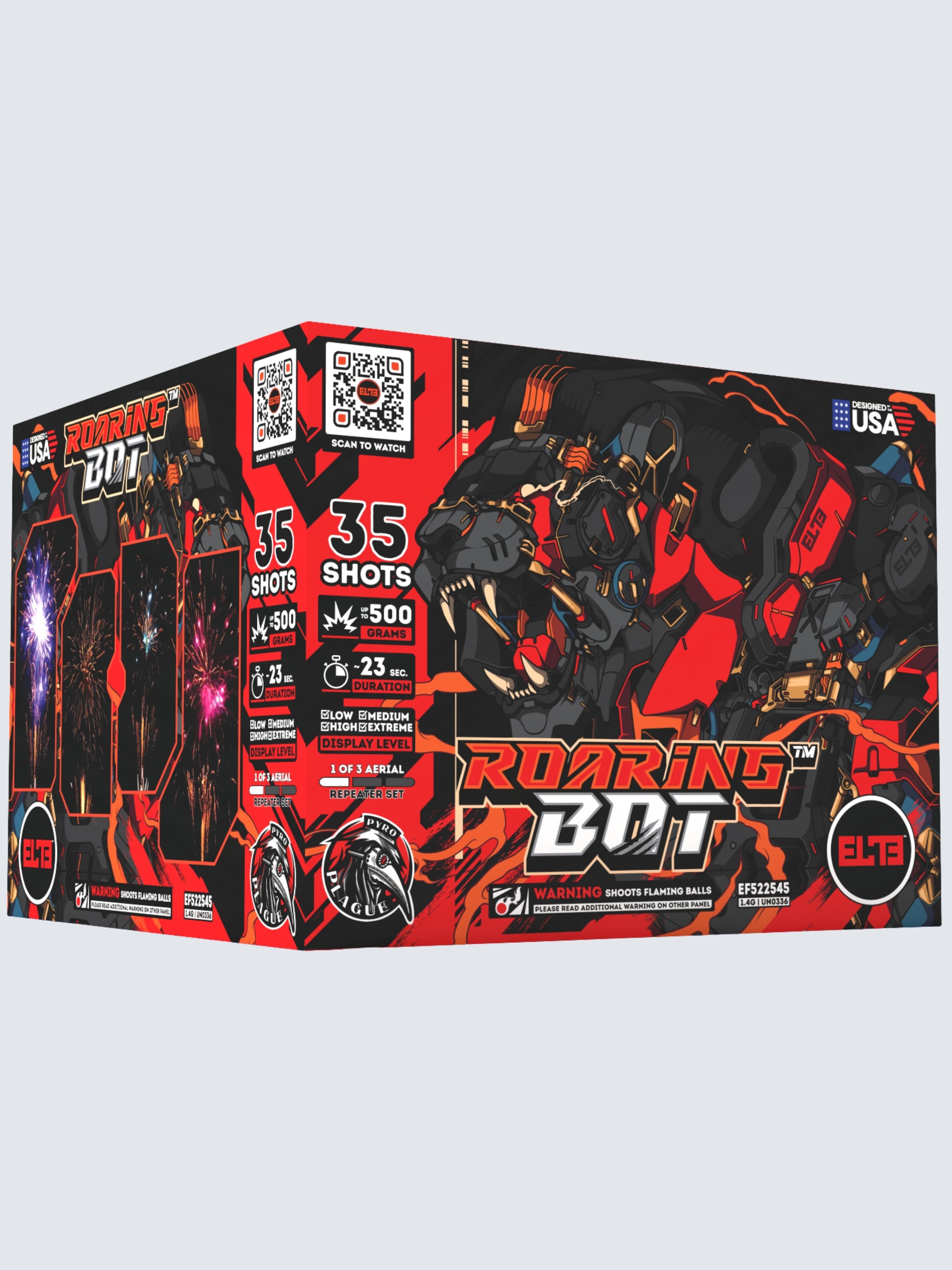 Cyborg Mania™ | 96 Shot Aerial Repeater Set at Elite Fireworks