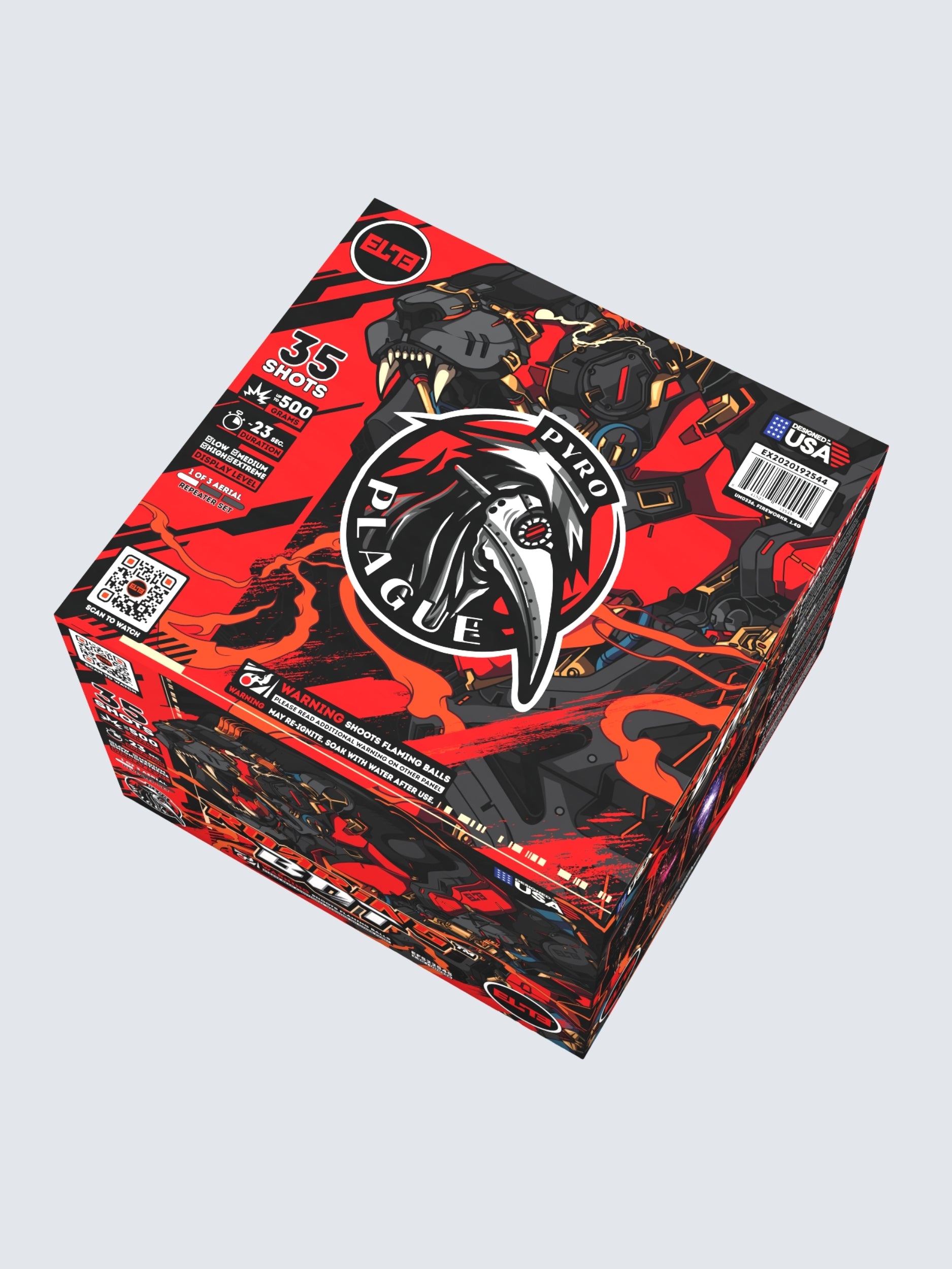 Cyborg Mania™ | 96 Shot Aerial Repeater Set at Elite Fireworks