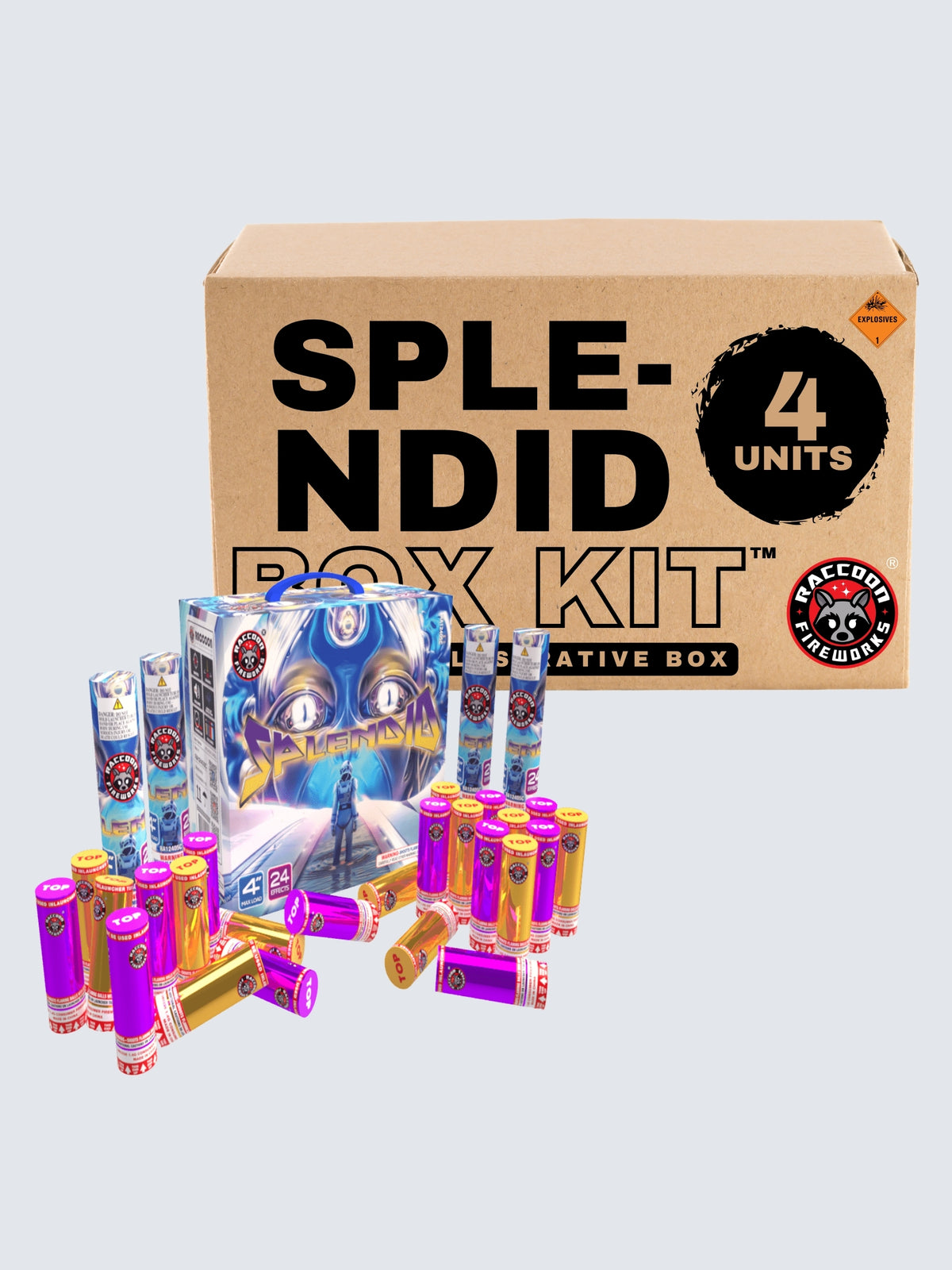 Splendid | 24 Break Artillery Shell by Raccoon Fireworks -Shop Online for Large Canister Kit™ at Elite Fireworks!