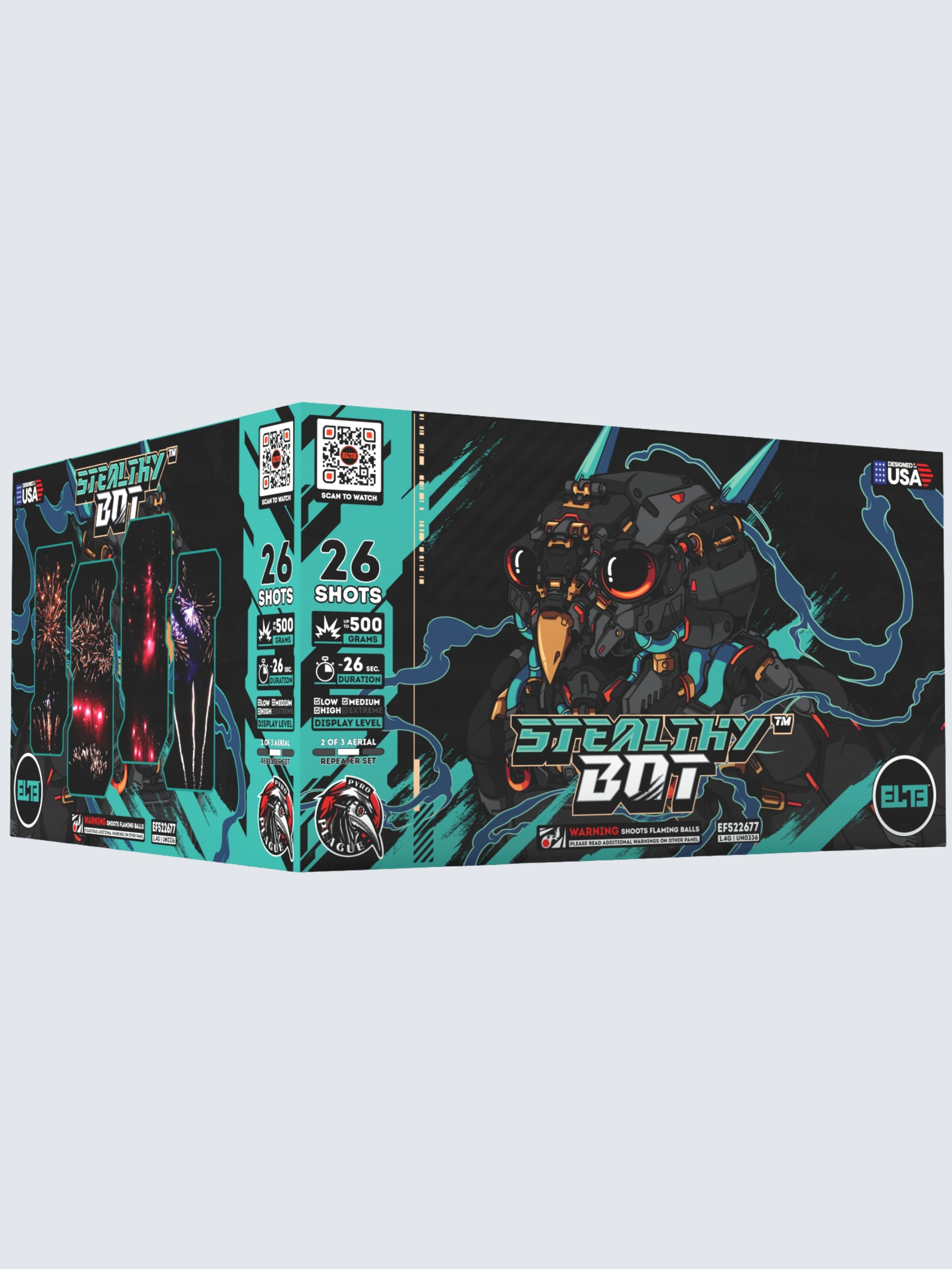 Cyborg Mania™ | 96 Shot Aerial Repeater Set at Elite Fireworks