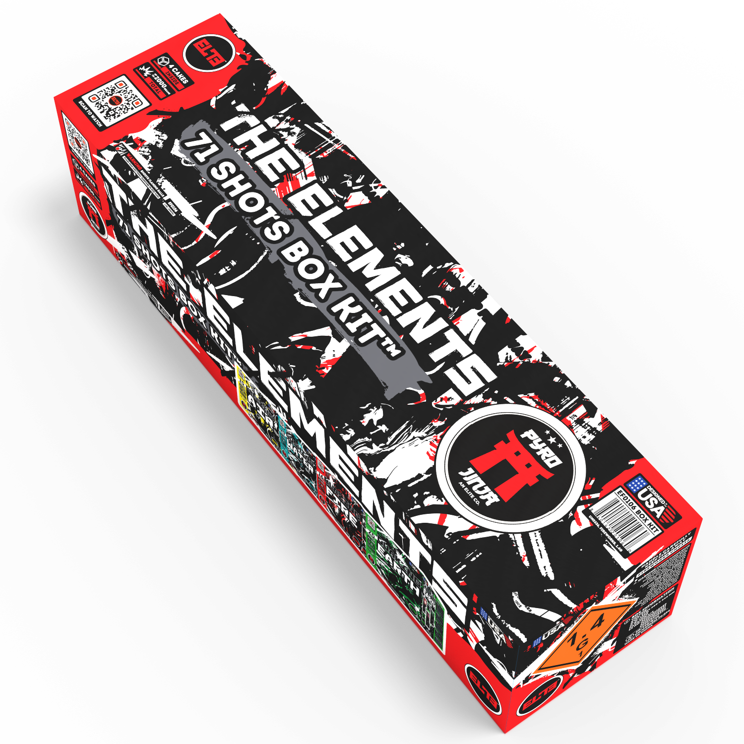 The Elements™  | 71 Shot Box Kit™ - Blazing Fire™ - Breezing Air™ - Gushing Water™ - Quaking Earth™