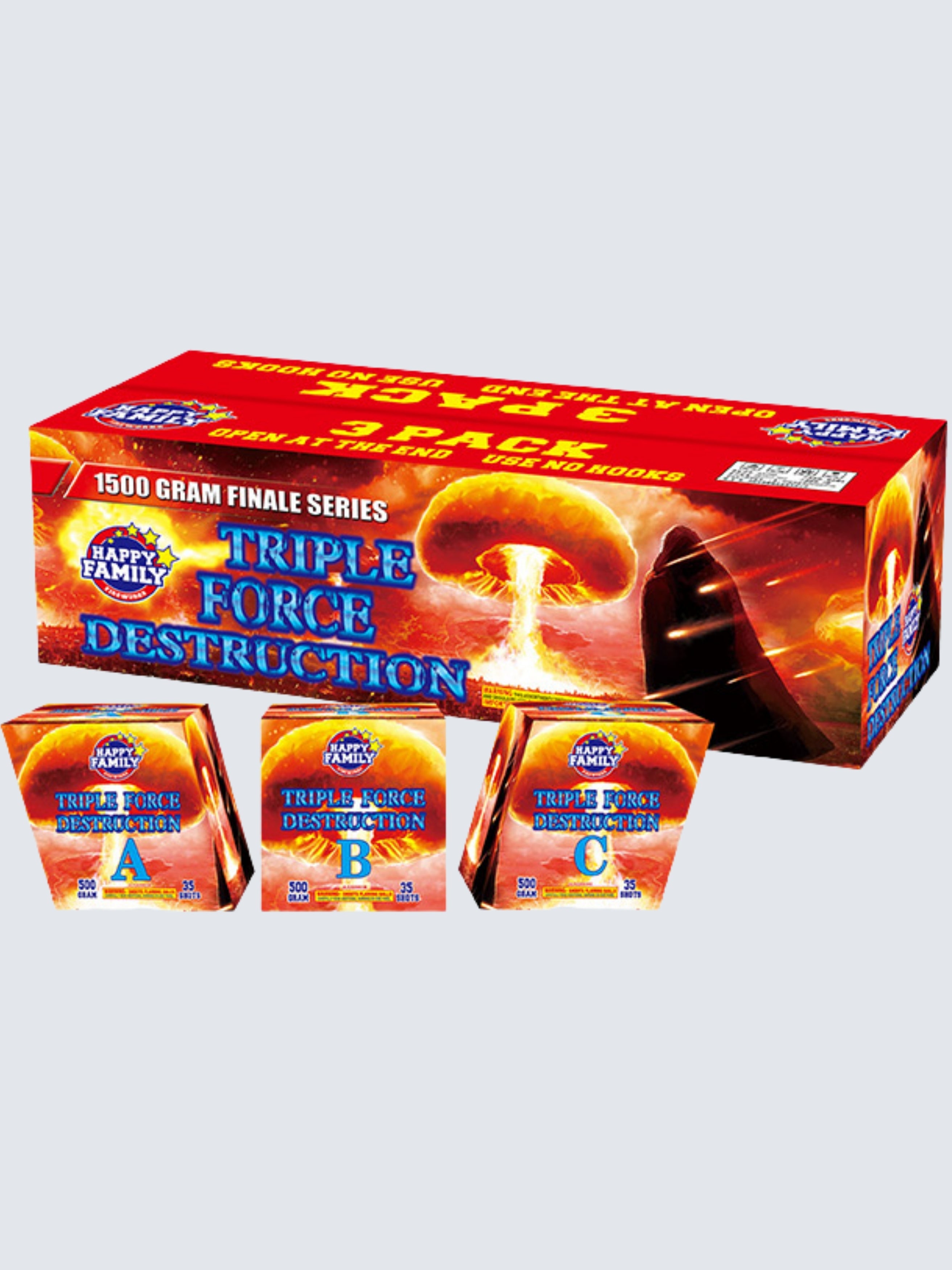 Triple Force Destruction | 105 Shot Aerial Repeater Set
