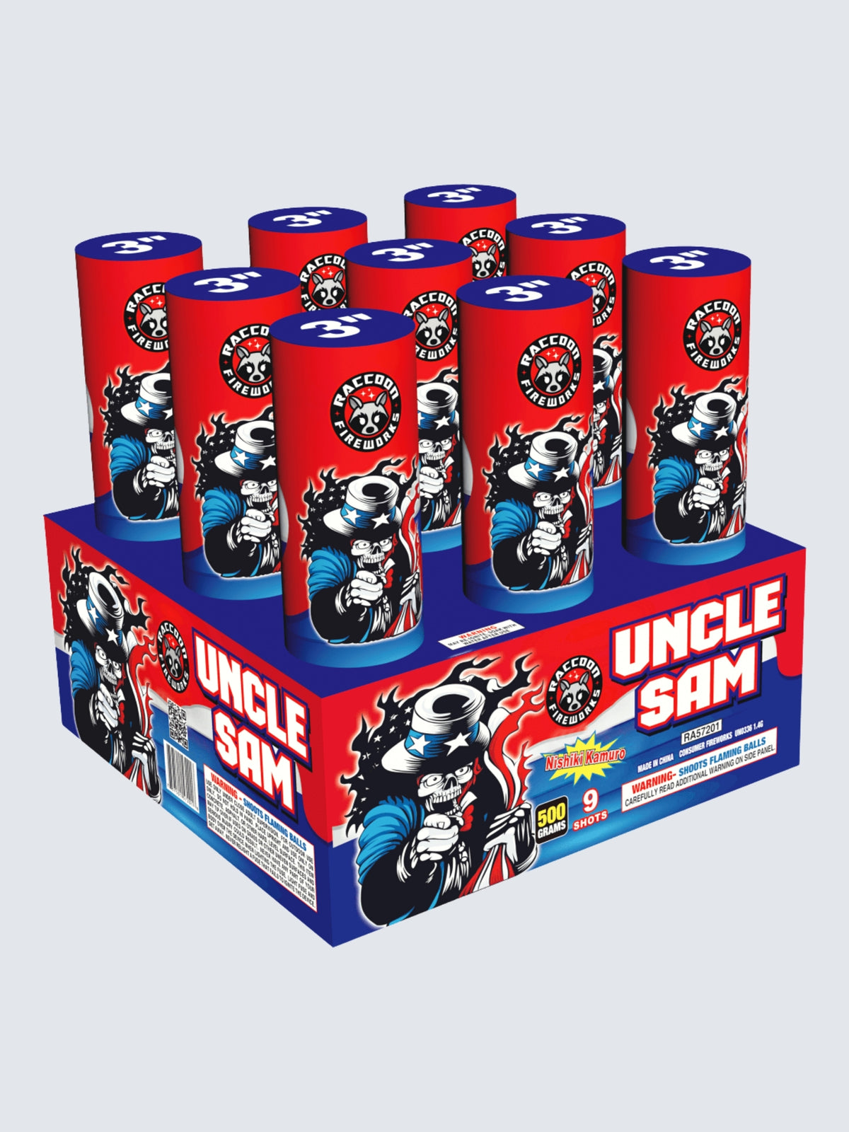 Uncle Sam - Supreme Power | 18 Shot NOAB Box Kit™ by Raccoon Fireworks -Shop Online for NOAB Cake at Elite Fireworks!