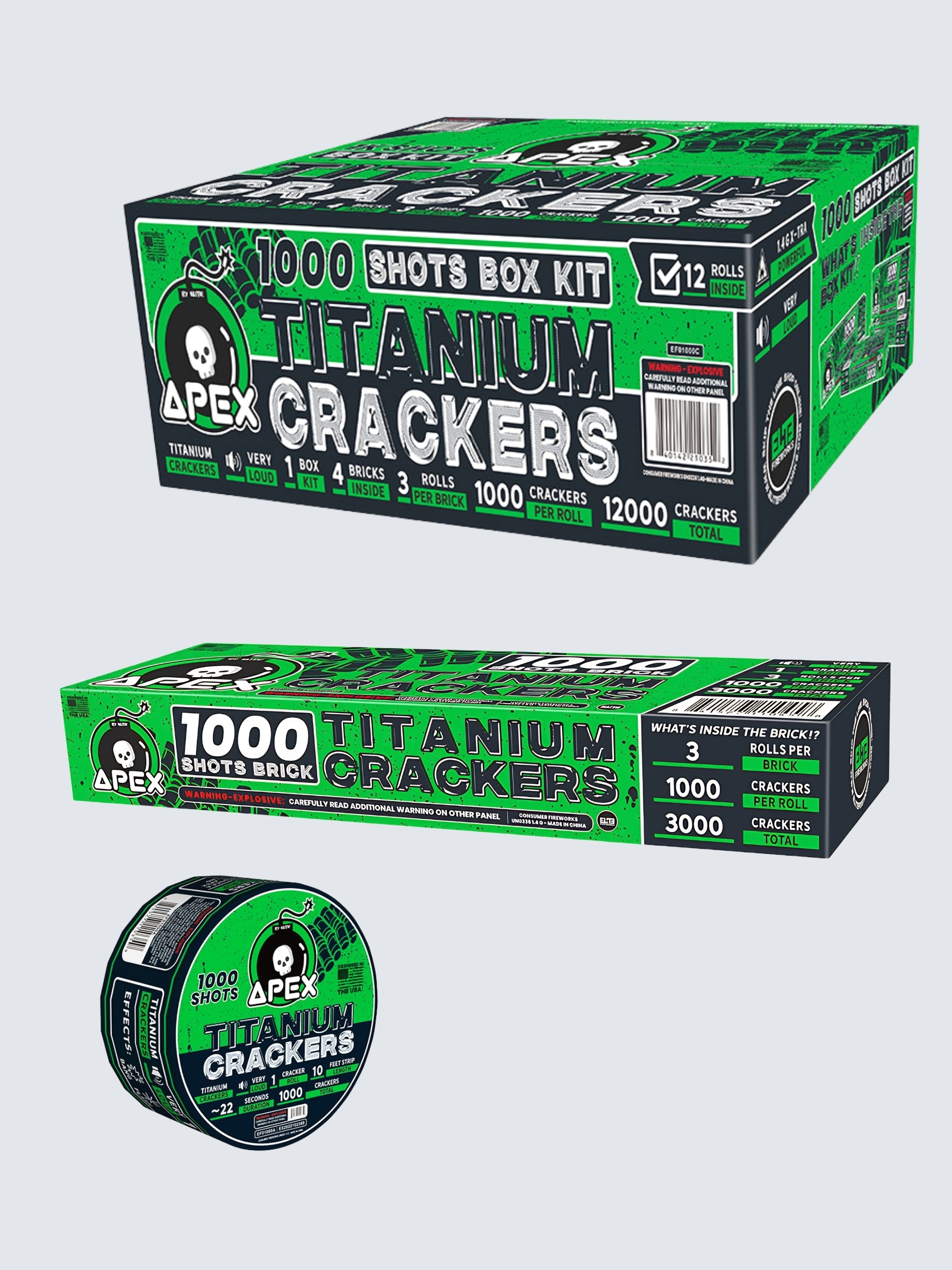 Apex Titanium Crackers™ | 1000 Shot Noisemaker by Apex by Elite!™ -Shop Online for Large Titanium Cracker at Elite Fireworks!