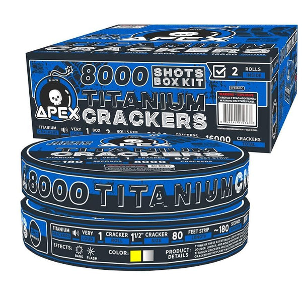 Apex Titanium Crackers™ | 8000 Shot Noisemaker at Elite Fireworks