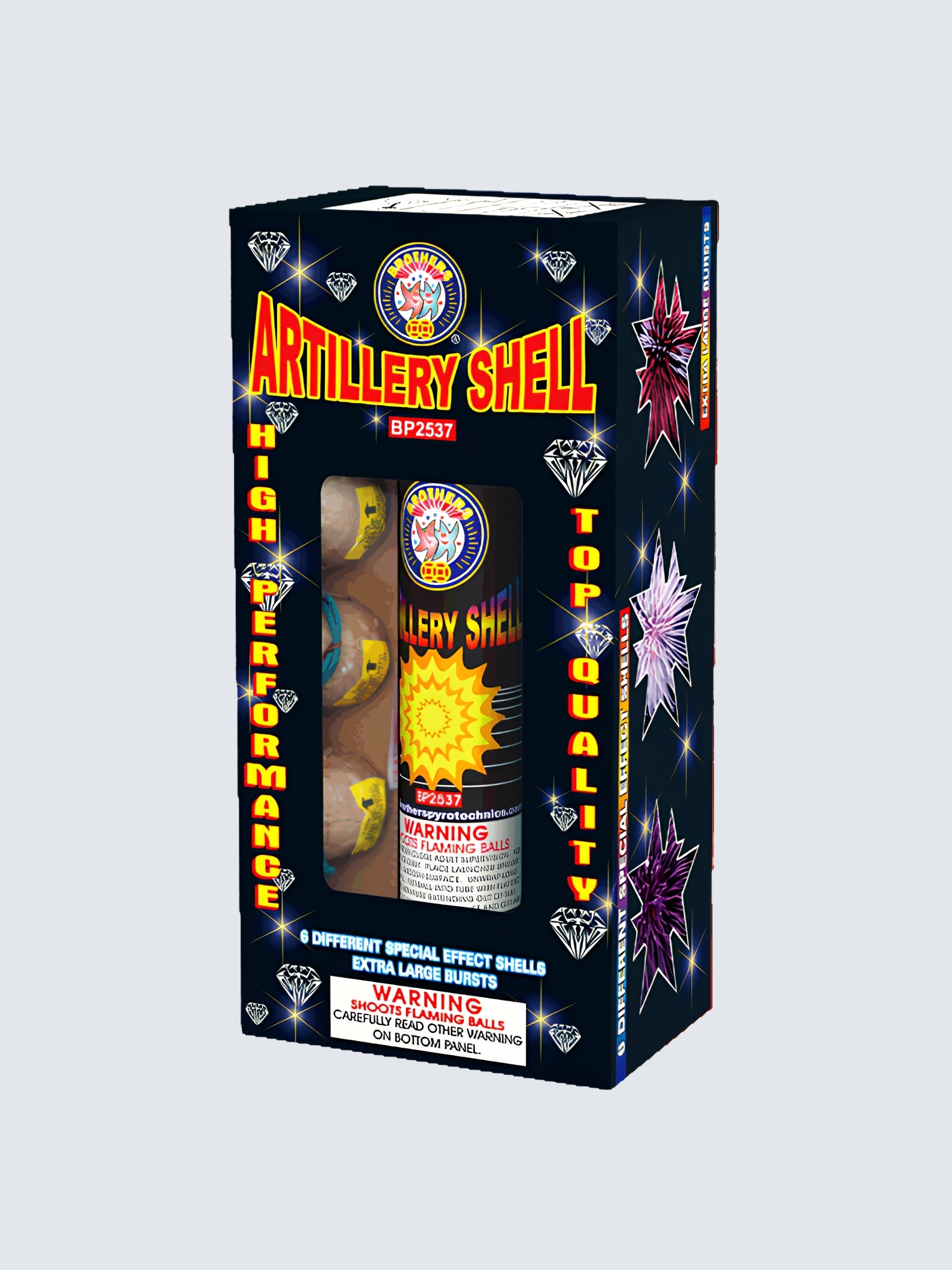 Artillery Shell - Black Box | 6 Break Artillery Shell by Brothers Pyrotechnics -Shop Online for Standard Ball Kit™ at Elite Fireworks!