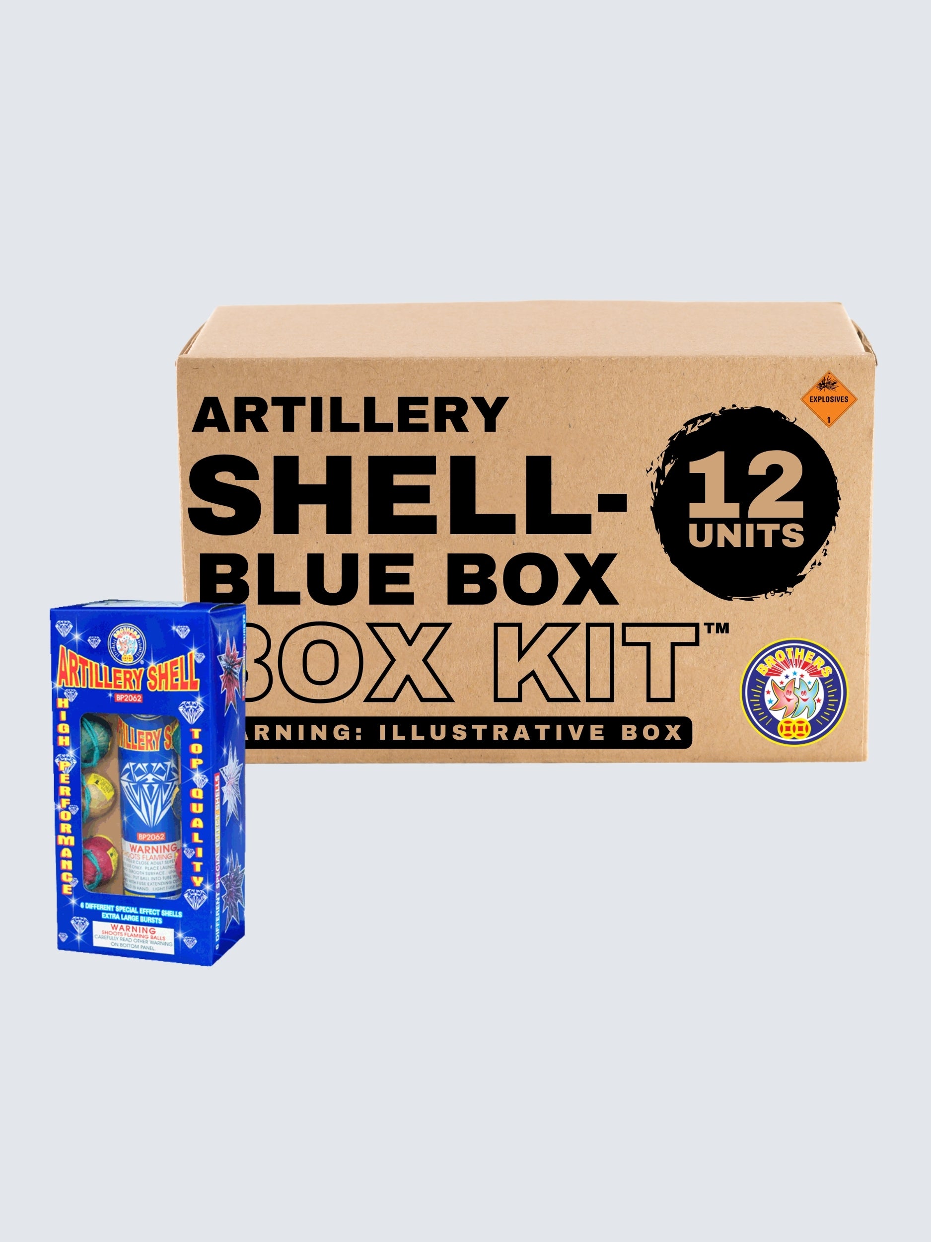 Artillery Shell - Blue Box | 6 Break Artillery Shell by Brothers Pyrotechnics -Shop Online for Standard Ball Kit™ at Elite Fireworks!