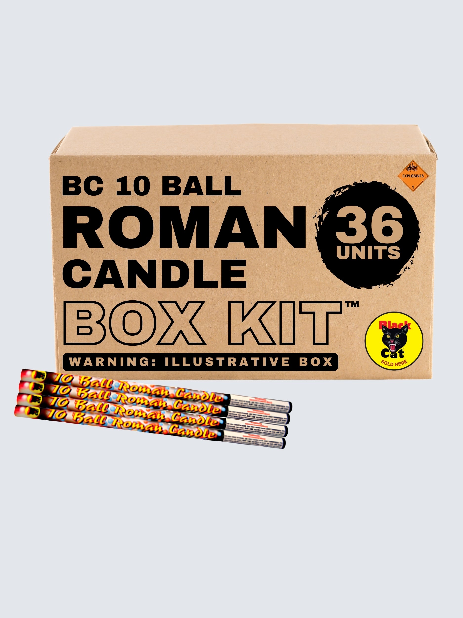 BC 10 Ball Roman Candle | 10 Shot Barrage Candle by Black Cat Fireworks -Shop Online for Standard Candle at Elite Fireworks!