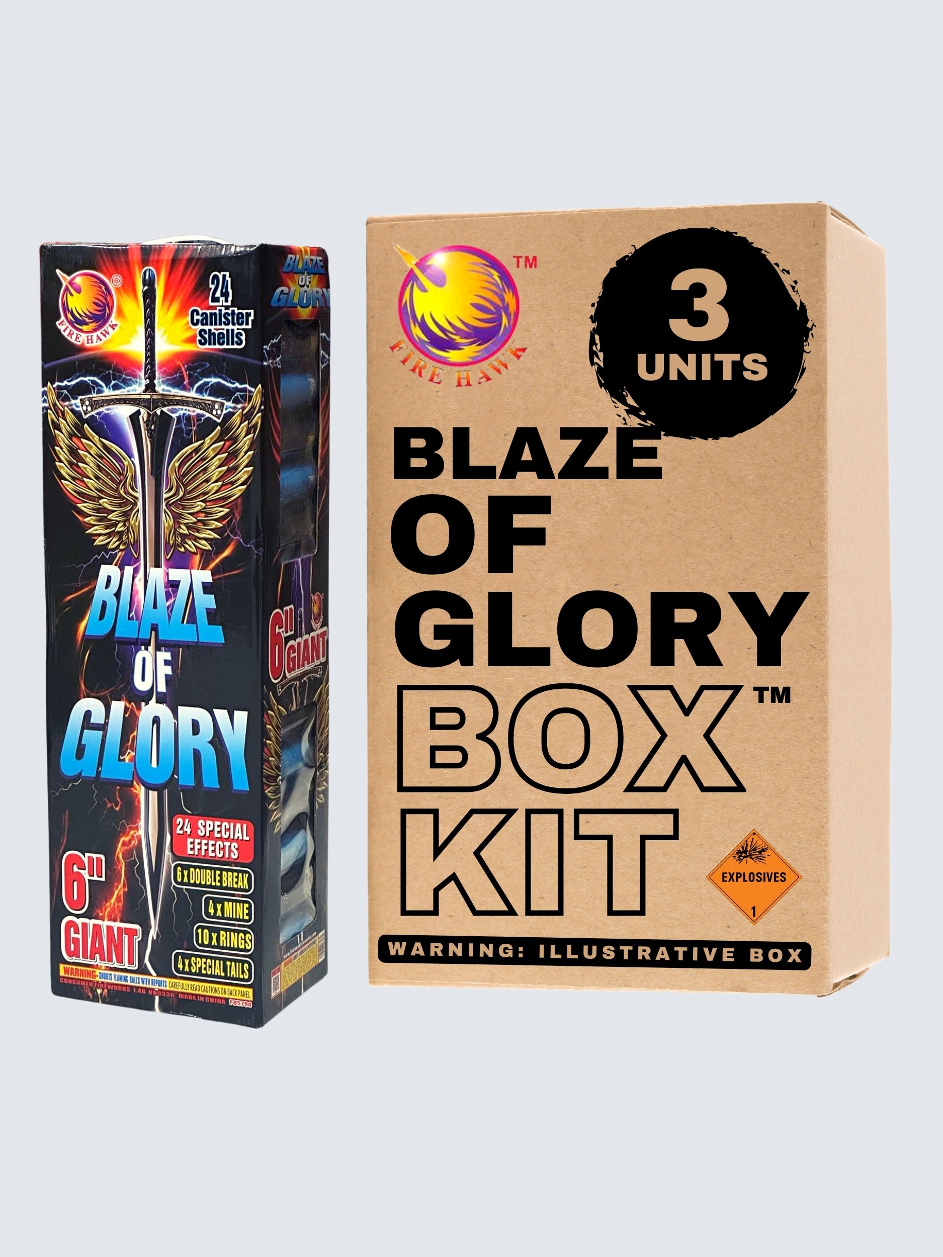 Blaze of Glory | 30 Break Artillery Shell by Firehawk Fireworks -Shop Online for XX-tra Large Canister Kit™ at Elite Fireworks!
