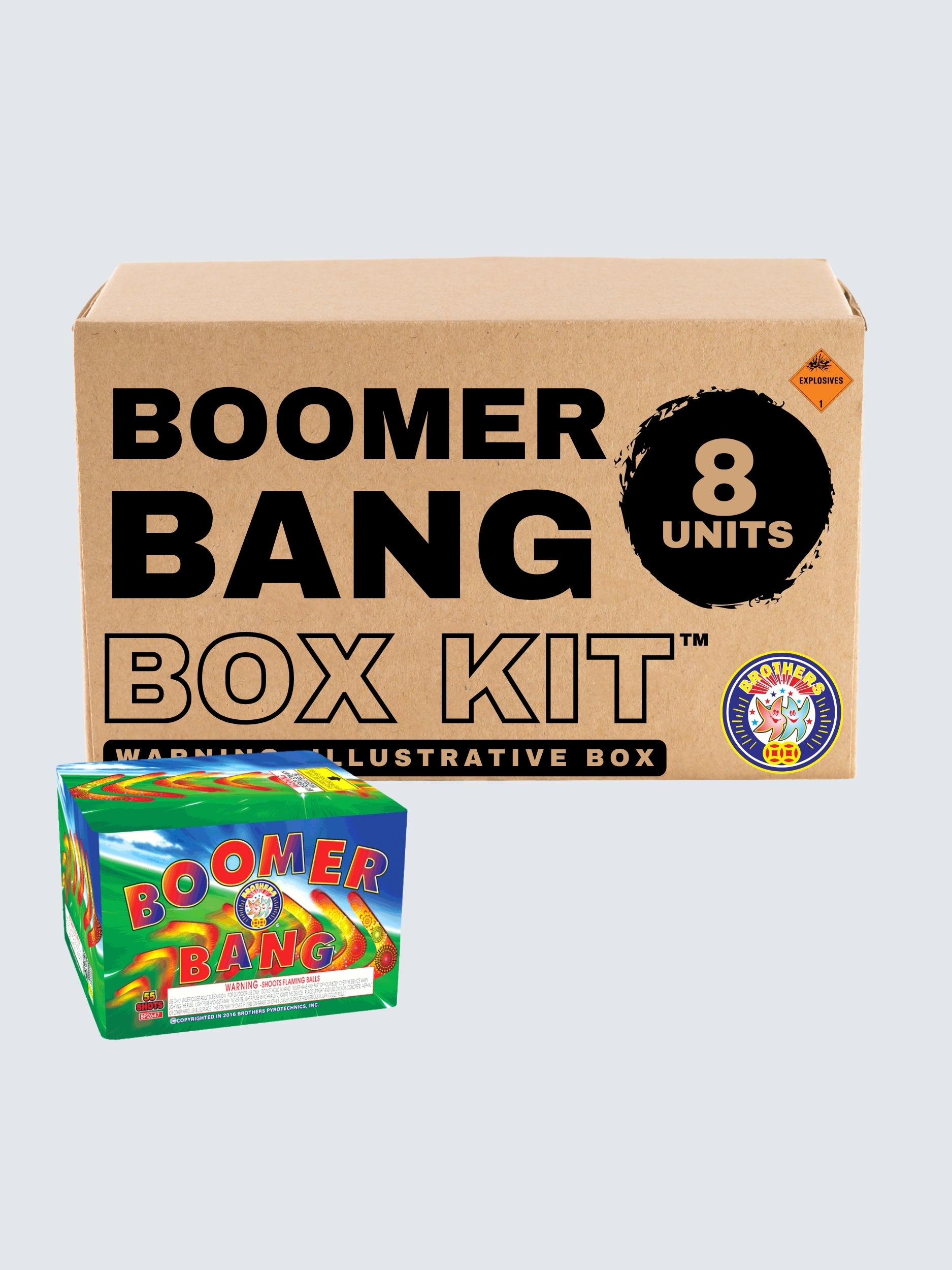 Boomer Bang | 55 Shot Aerial Repeater by Brothers Pyrotechnics -Shop Online for Large Cake at Elite Fireworks!