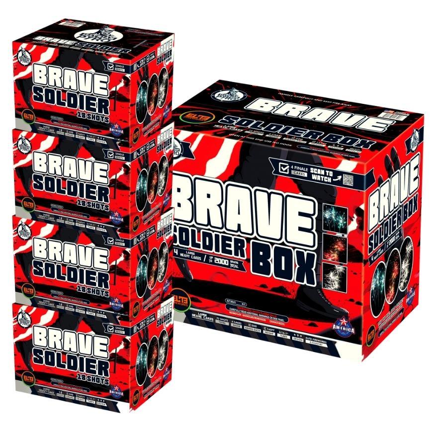 Brave Soldier™ | 18 Shot Aerial Repeater by Illyrian Pyro™ -Shop Online for X-tra Large Cake™ at Elite Fireworks!