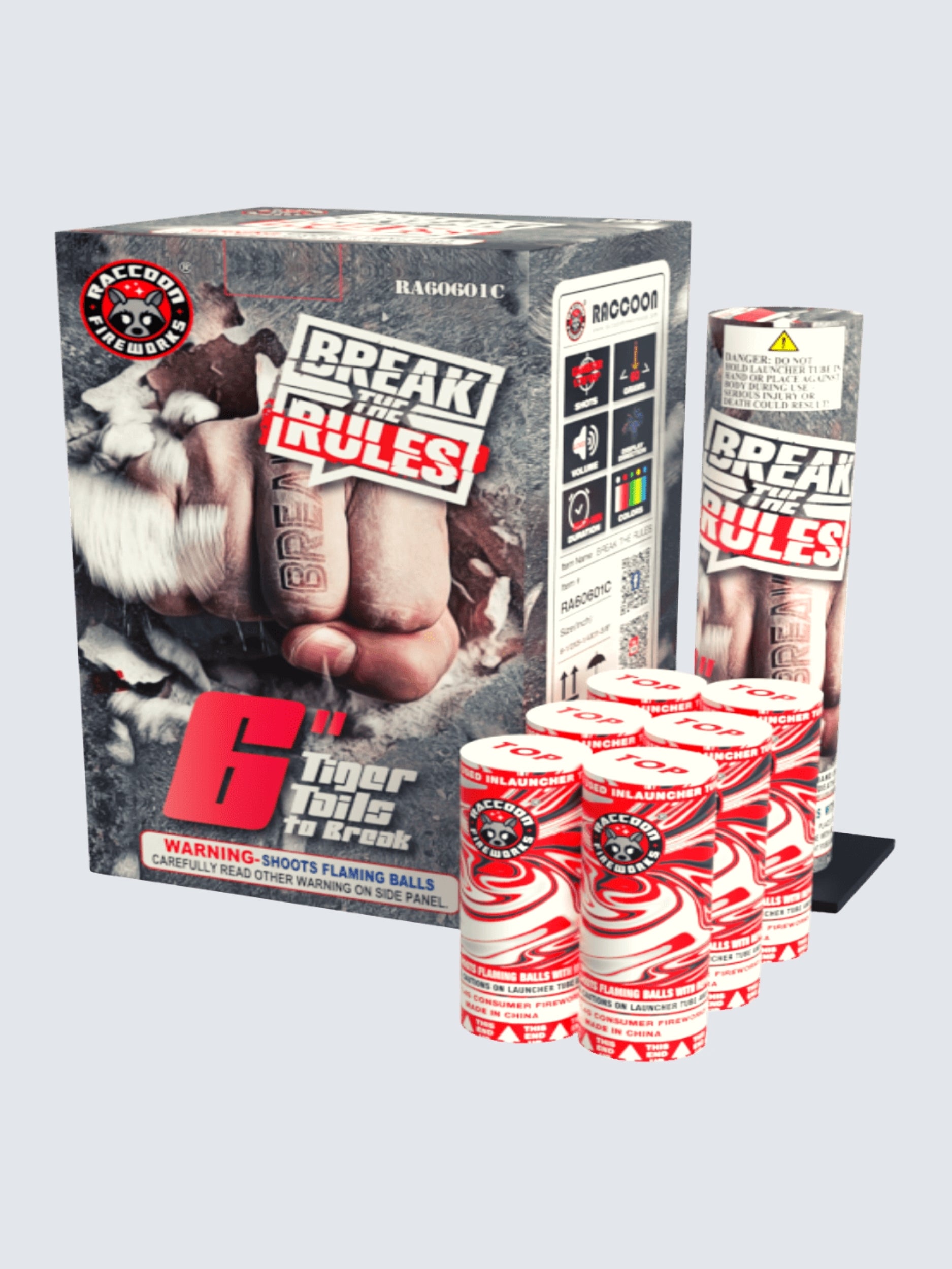 Break the Rules | 6 Break Artillery Shell by Raccoon Fireworks -Shop Online for XX-tra Large Canister Kit™ at Elite Fireworks!
