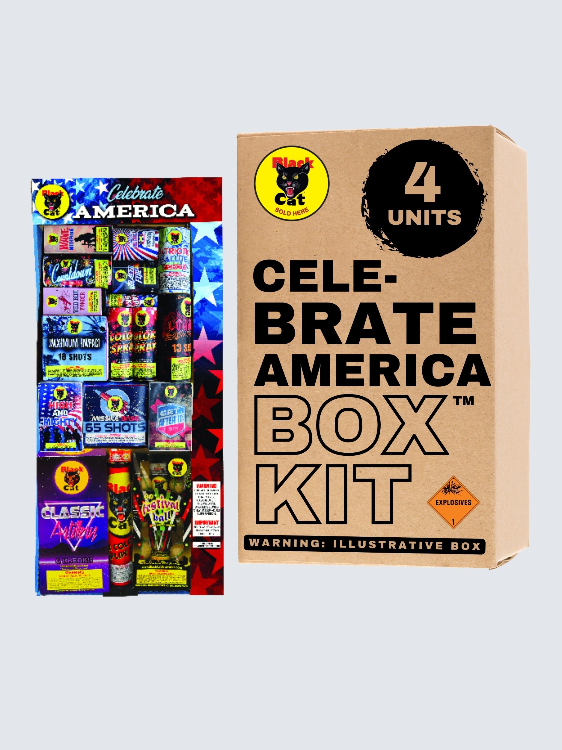 Celebrate America #5 | Aerial & Ground Mix Variety Assortment by Black Cat Fireworks -Shop Online for Large Select Kit™ at Elite Fireworks!
