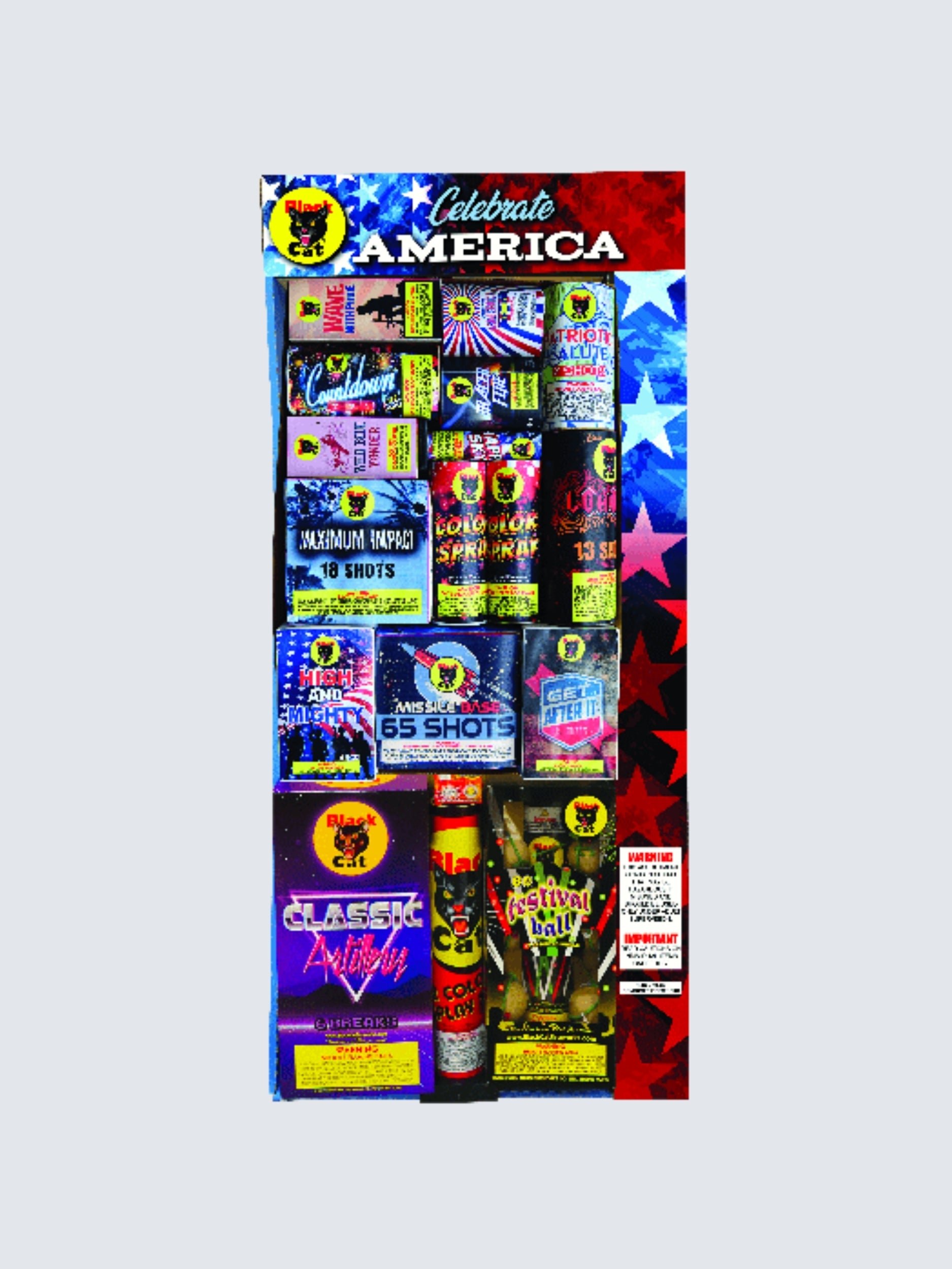 Celebrate America #5 | Aerial & Ground Mix Variety Assortment by Black Cat Fireworks -Shop Online for Large Select Kit™ at Elite Fireworks!