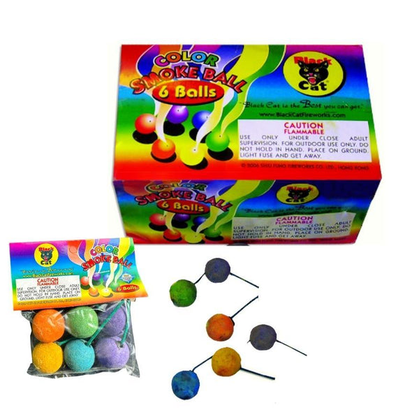 Color Smoke Ball | Six Color Assorted Smoke Gadget by Black Cat Fireworks -Shop Online for Standard Smoke Bomb at Elite Fireworks!