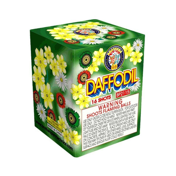 Daffodil | 16 Shot Aerial Repeater by Brothers Pyrotechnics -Shop Online for Standard Cake at Elite Fireworks!