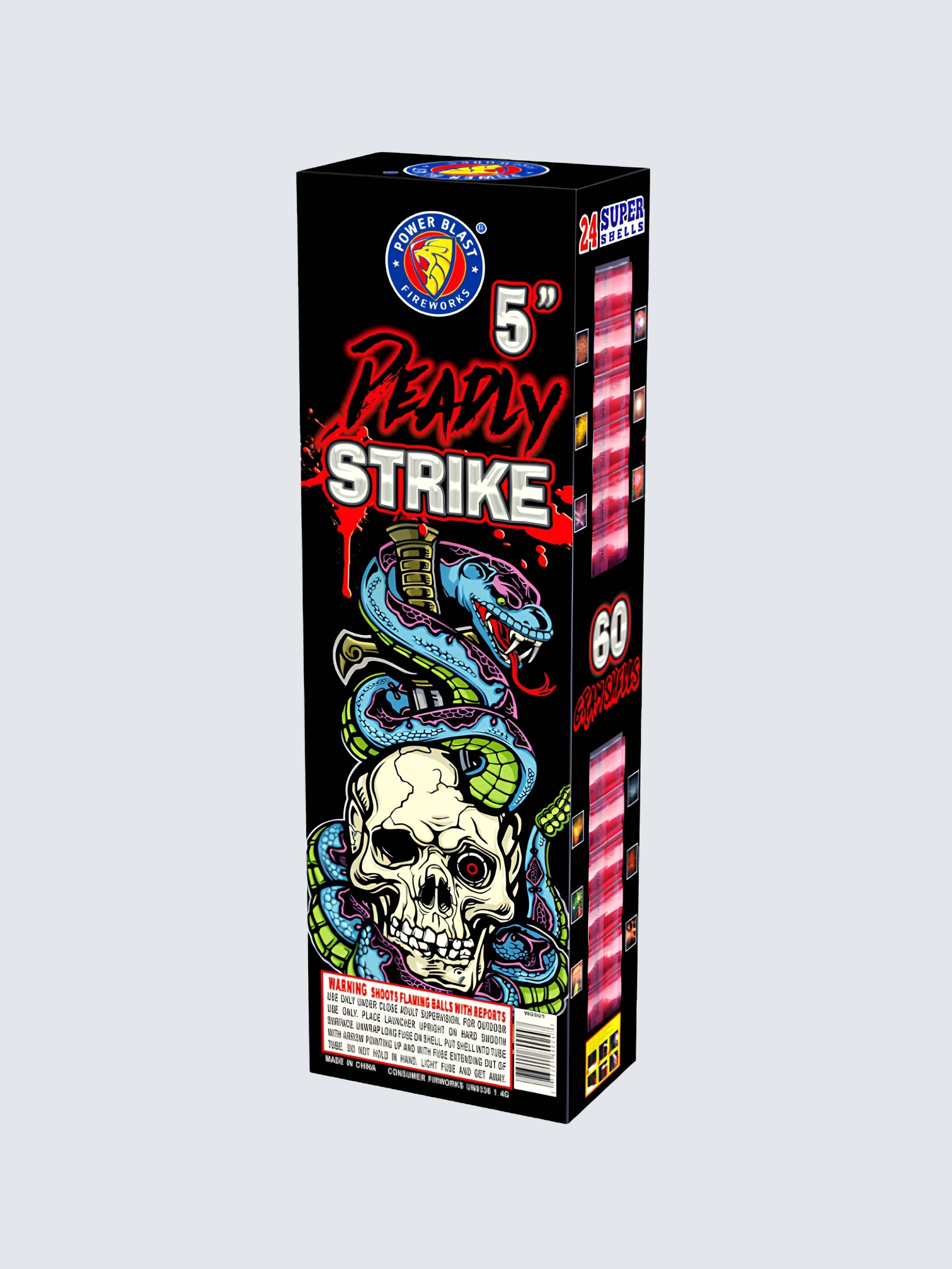 Deadly Strike | 24 Break Artillery Shell by Power Blast -Shop Online for X-tra Large Canister Kit™ at Elite Fireworks!