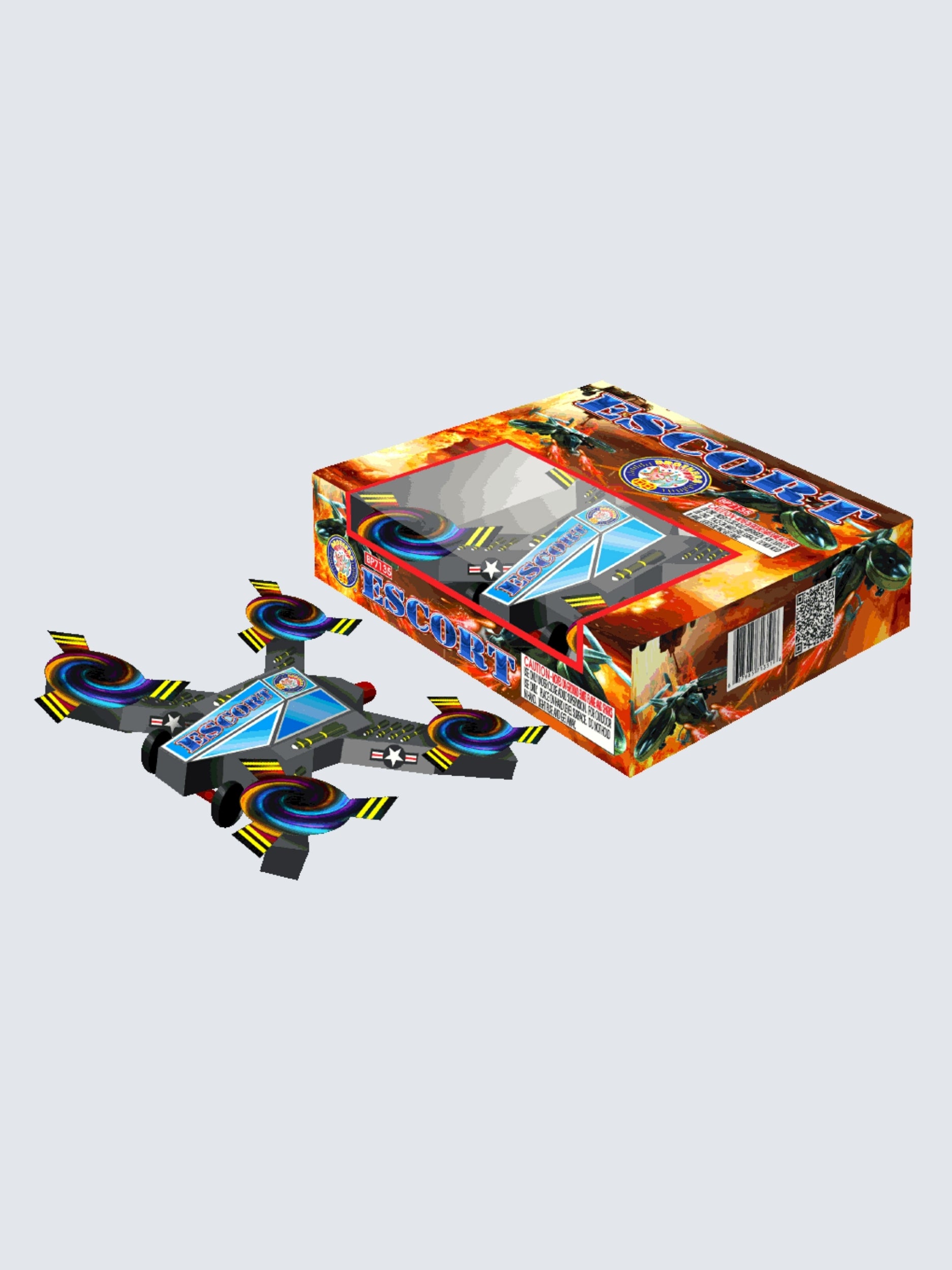 Escort | Toylike Plastic Drone Shape Ground Novelty by Brothers Pyrotechnics -Shop Online for Large Novelty at Elite Fireworks!