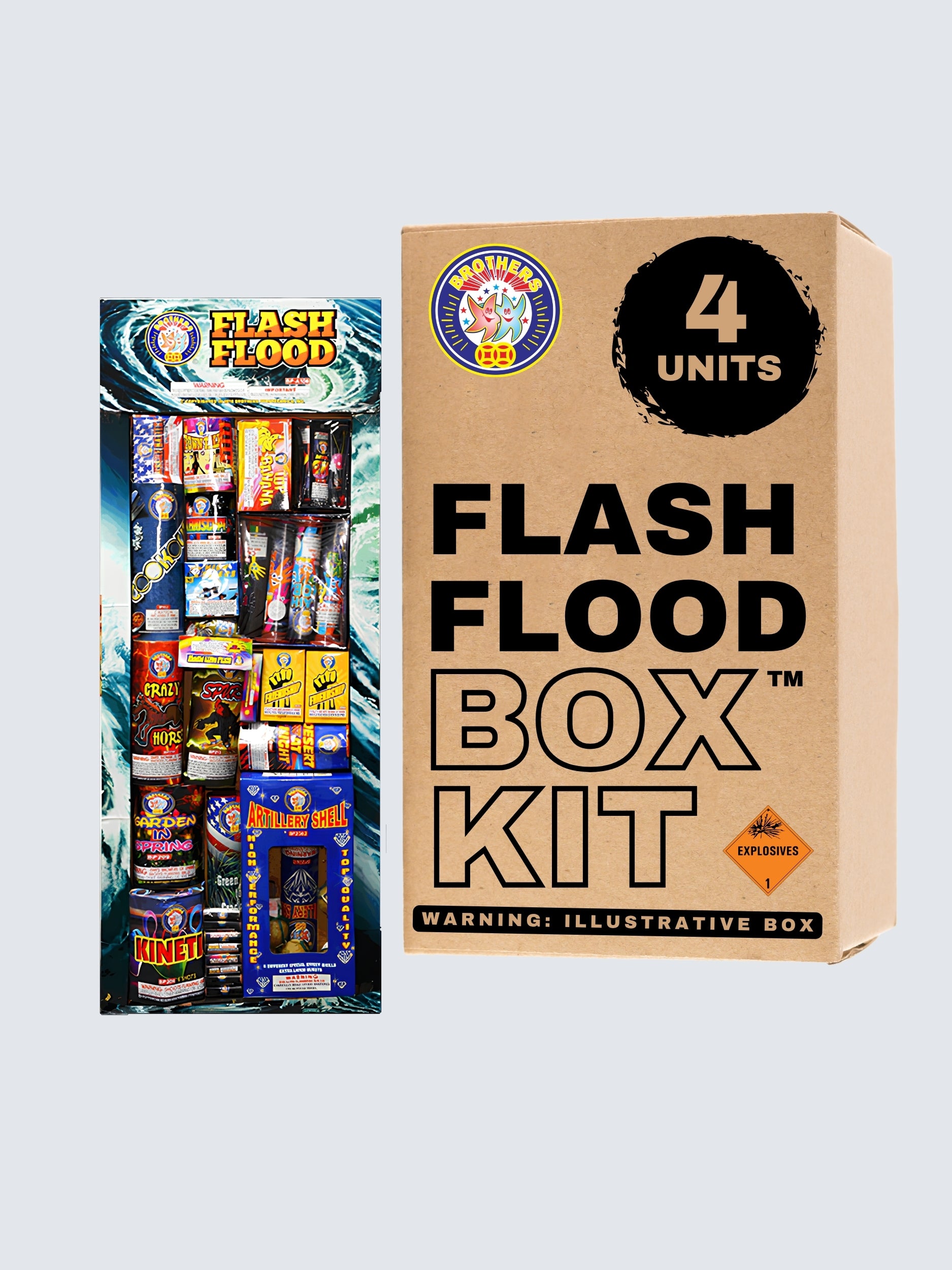 Flash Flood | Aerial & Ground Mix Variety Assortment by Brothers Pyrotechnics -Shop Online for Large Select Kit™ at Elite Fireworks!