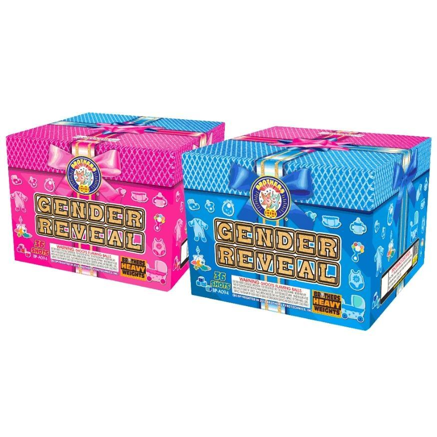 Gender Reveal | 36 Shot Aerial Repeater by Brothers Pyrotechnics -Shop Online for X-tra Large Cake™ at Elite Fireworks!