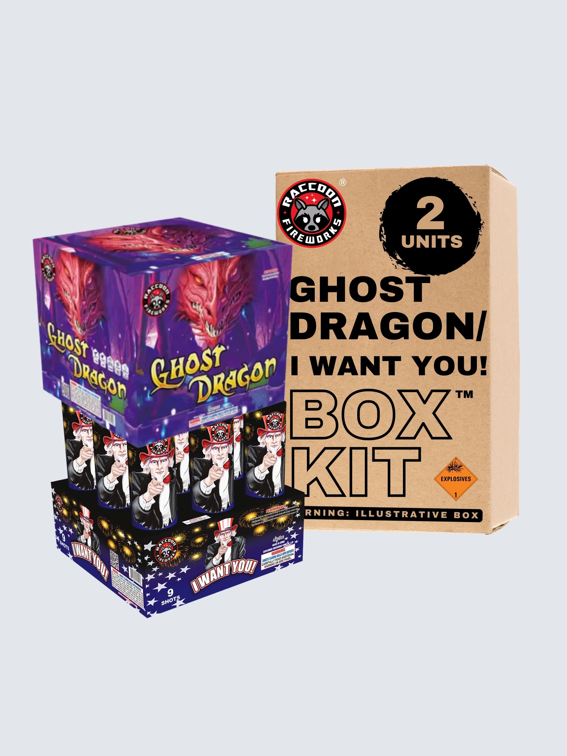 Ghost Dragon - I Want You! | NOAB Set with Variable Box Kit™ Options by Raccoon Fireworks -Shop Online for NOAB Cake at Elite Fireworks!