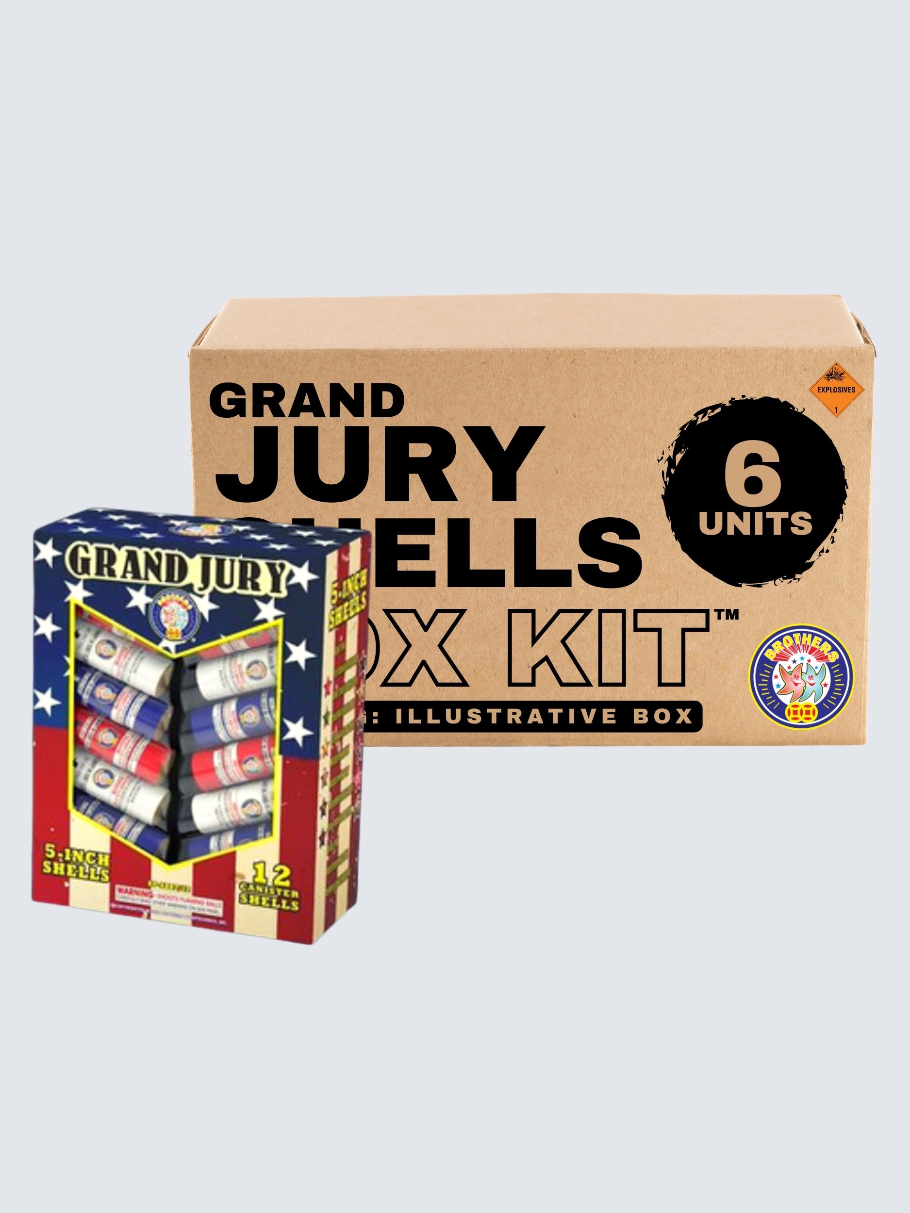 Grand Jury 12 | 12 Break Artillery Shell by Brothers Pyrotechnics -Shop Online for X-tra Large Canister Kit™ at Elite Fireworks!