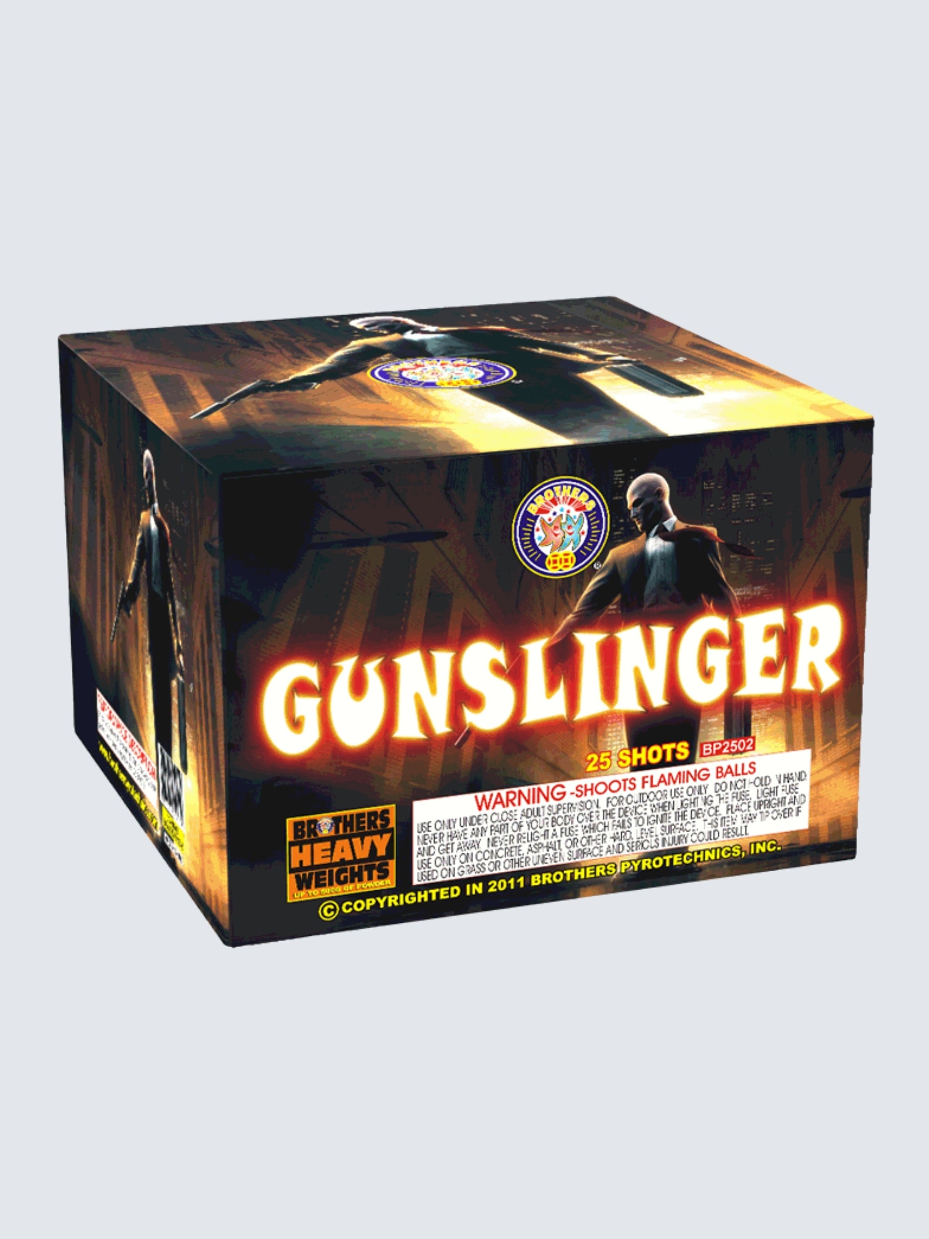 Gunslinger | 25 Shot Aerial Repeater by Brothers Pyrotechnics -Shop Online for Large Cake at Elite Fireworks!