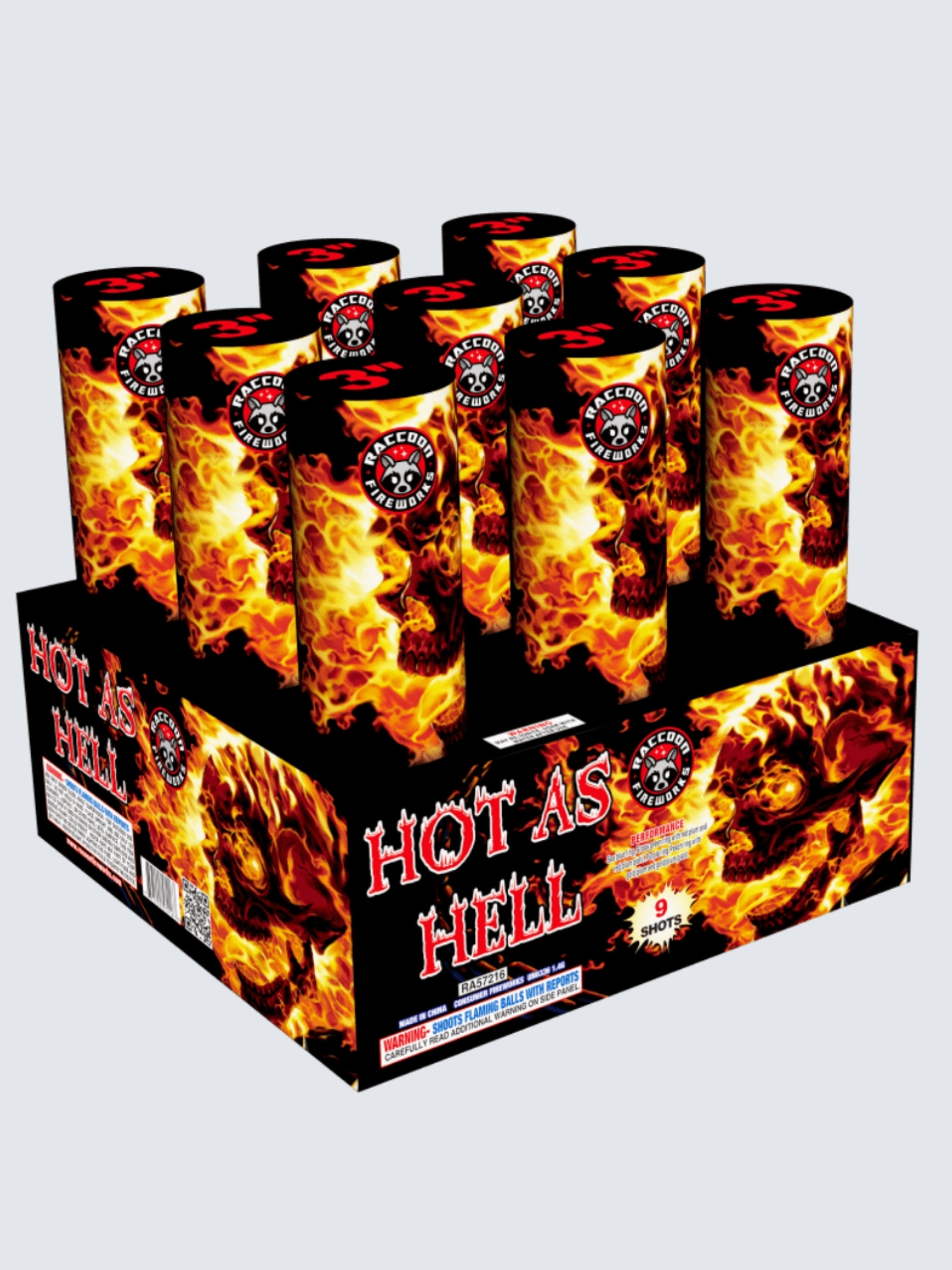 Hot As Hell - Cracklelicious - Magnum Tremors | NOAB Set with Variable Box Kit™ Options by Raccoon Fireworks -Shop Online for NOAB Cake at Elite Fireworks!