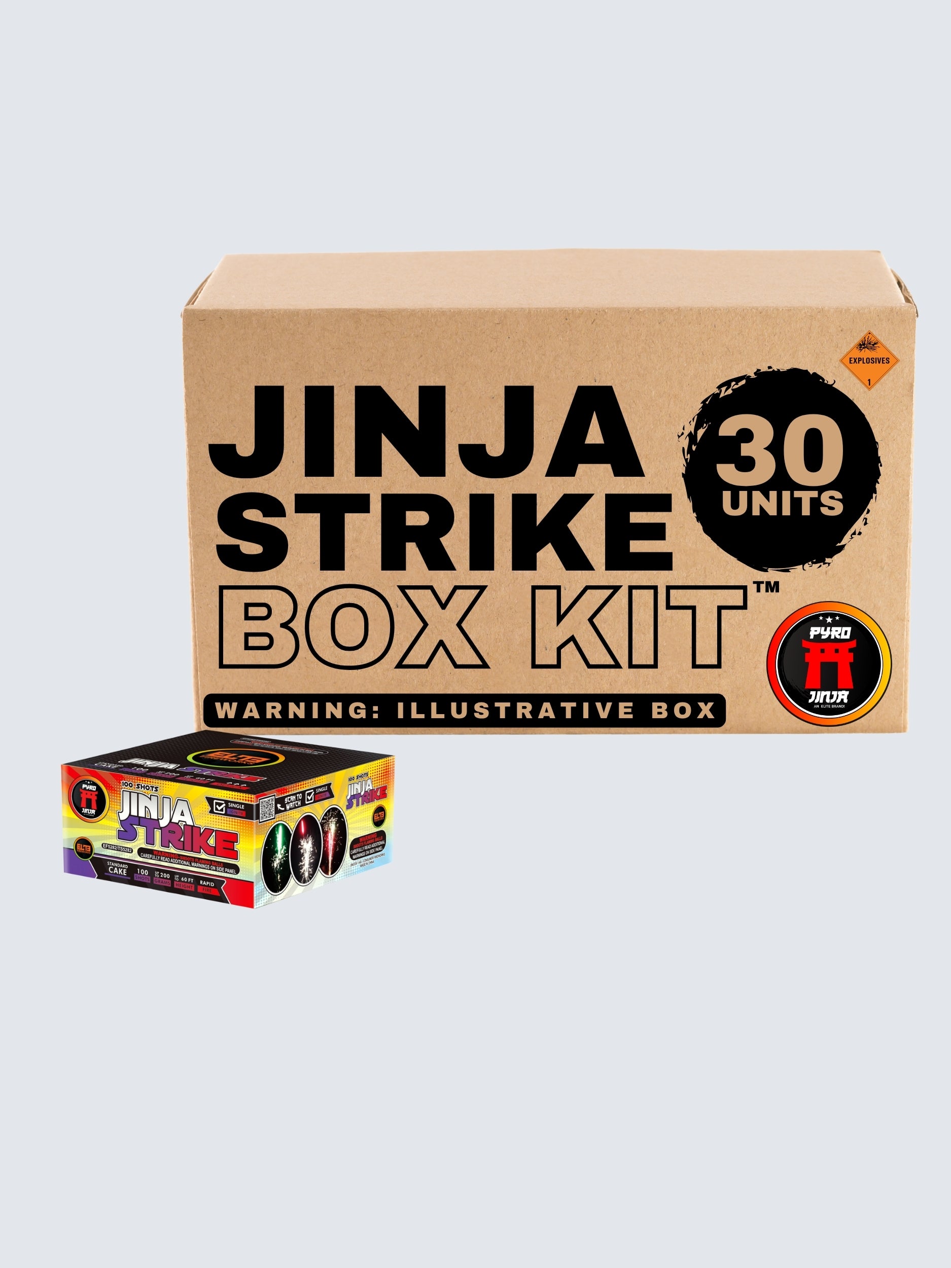 Jinja Strike™ | 100 Shot Aerial Repeater by Pyro Jinja® -Shop Online for Standard Cake at Elite Fireworks!