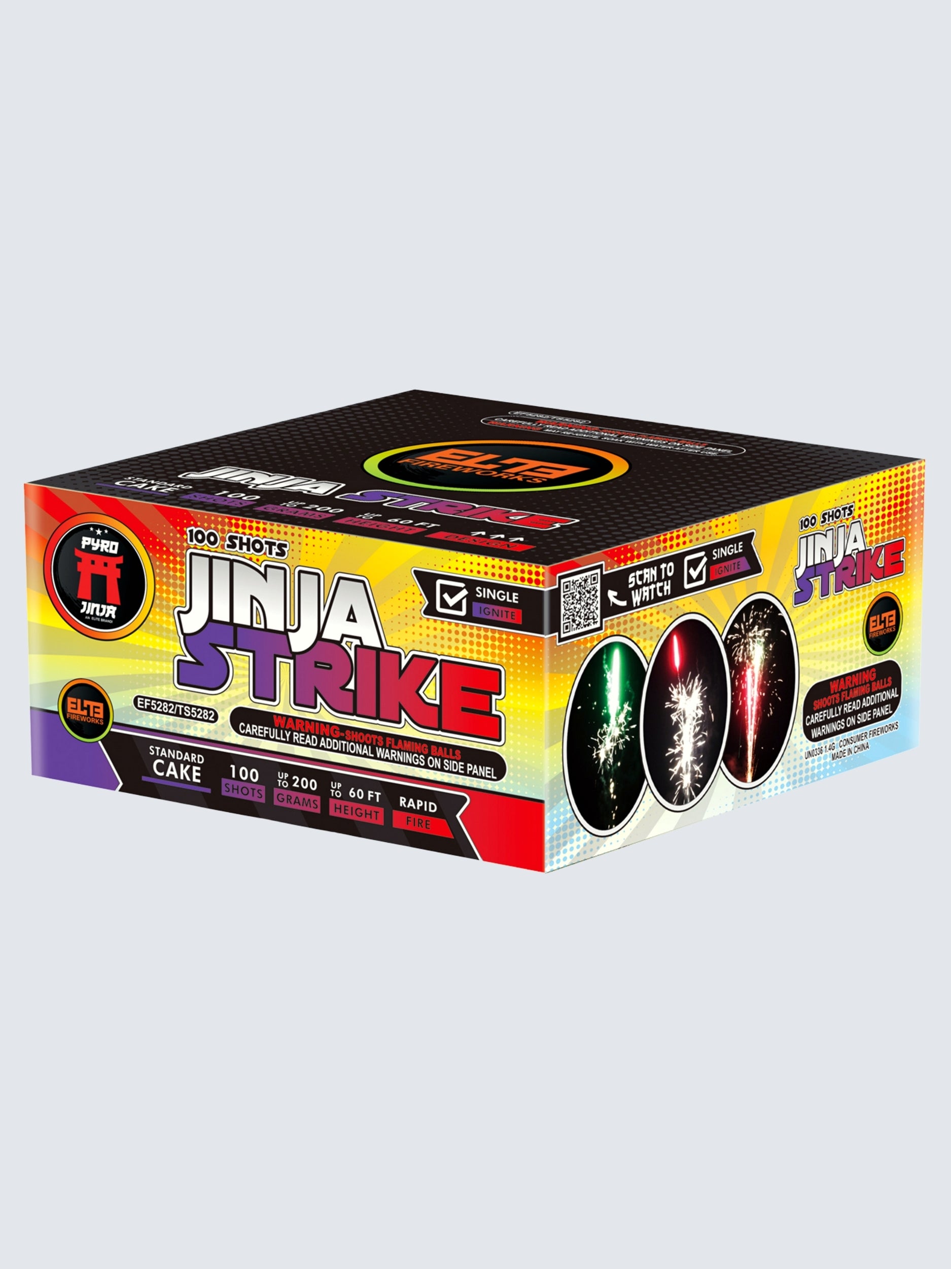Jinja Strike™ | 100 Shot Aerial Repeater by Pyro Jinja® -Shop Online for Standard Cake at Elite Fireworks!