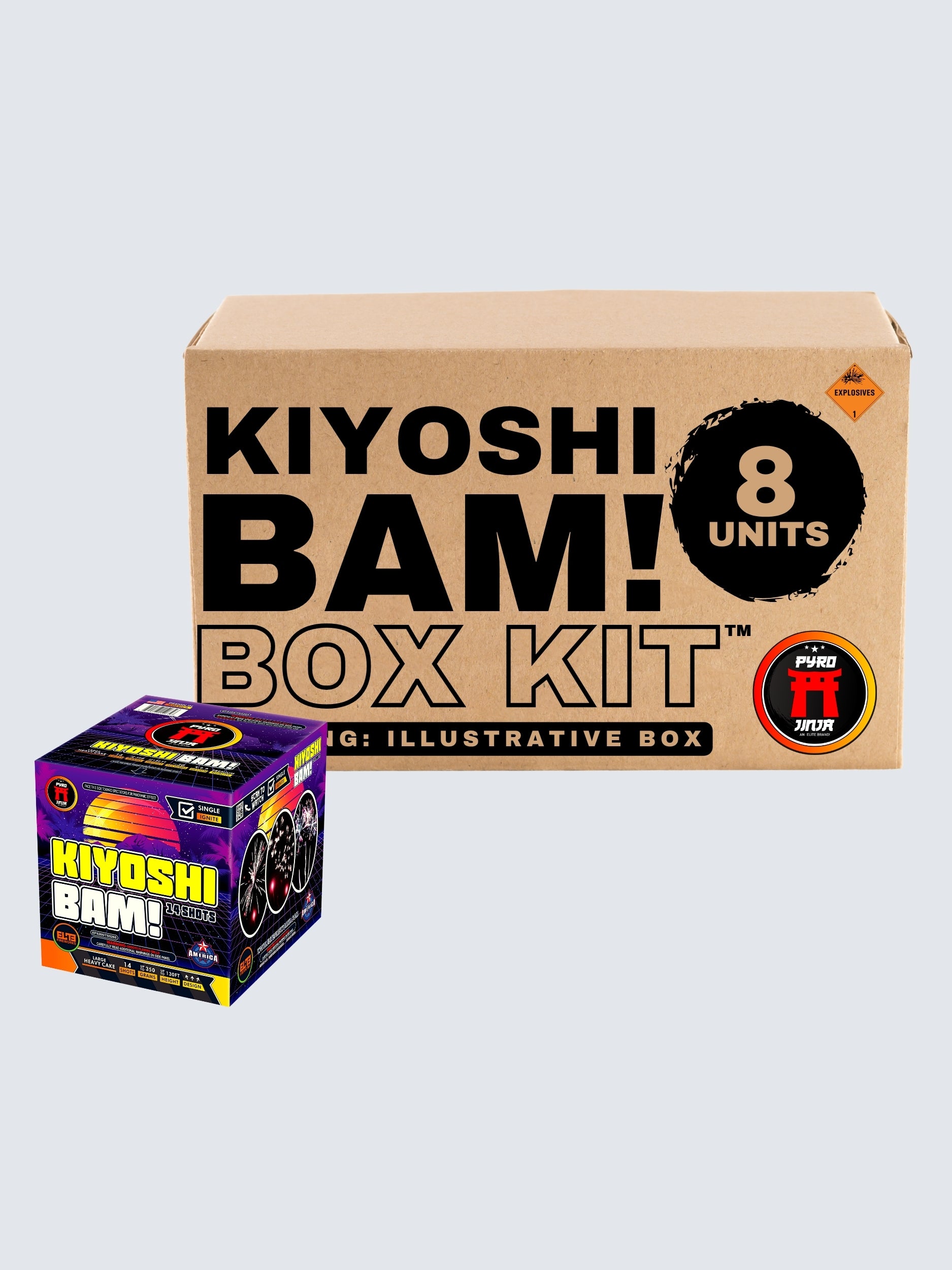 Kiyoshi Bam!™ | 14 Shot Aerial Repeater by Pyro Jinja® -Shop Online for Large Cake at Elite Fireworks!