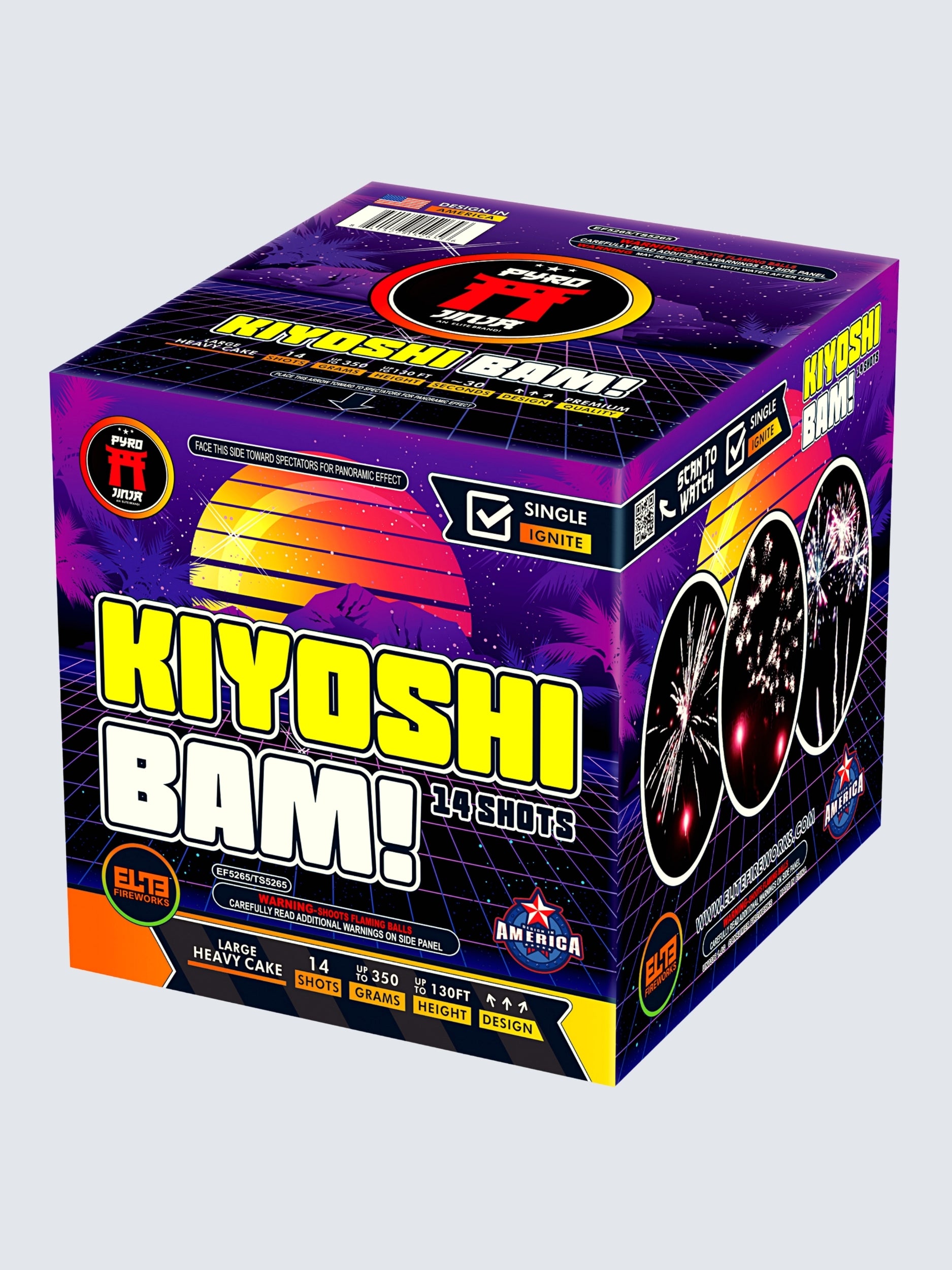 Kiyoshi Bam!™ | 14 Shot Aerial Repeater by Pyro Jinja® -Shop Online for Large Cake at Elite Fireworks!