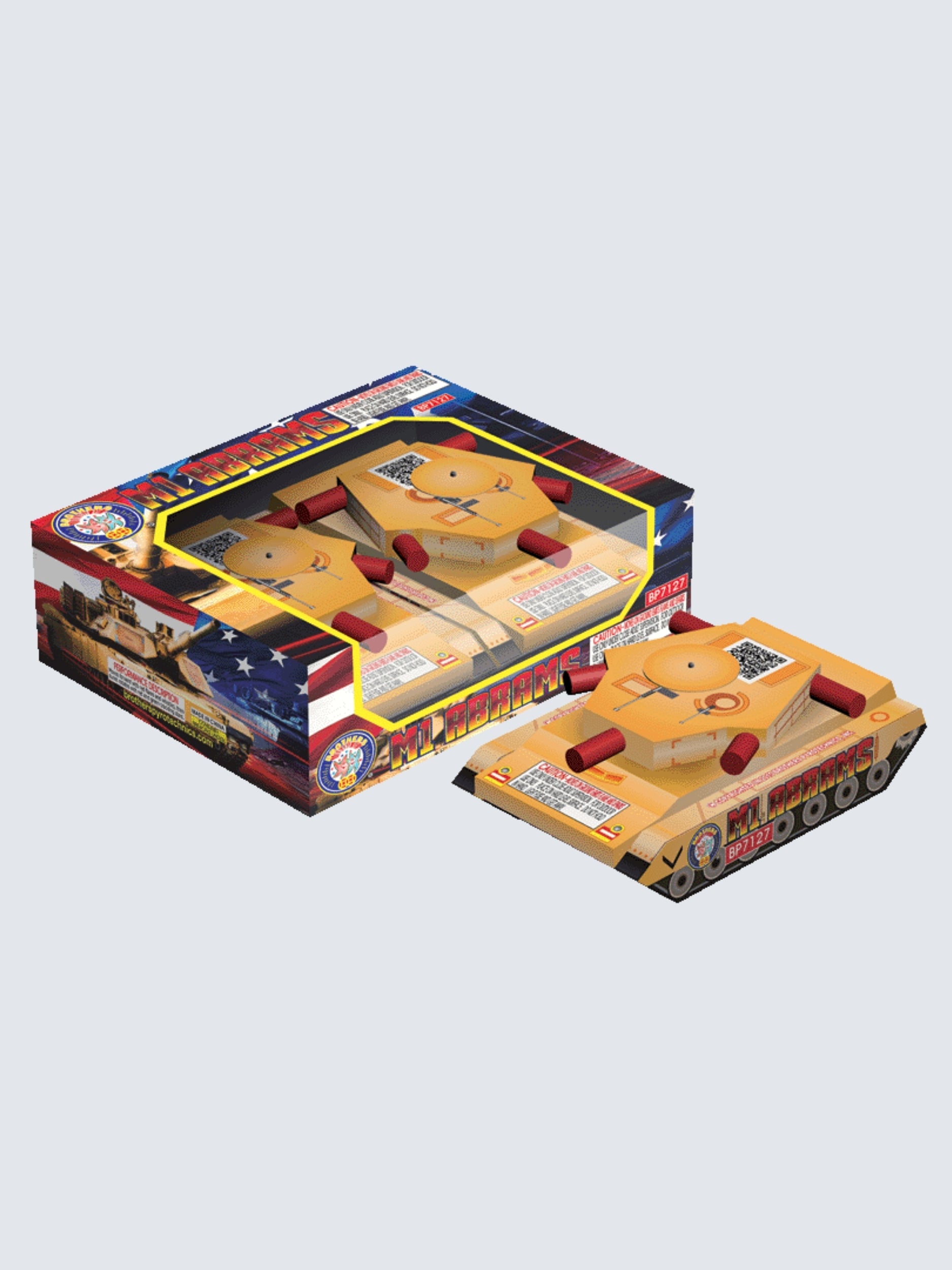 M1 Abrams | Toylike Paper-craft Tank Shape Ground Novelty by Brothers Pyrotechnics -Shop Online for Large Novelty at Elite Fireworks!