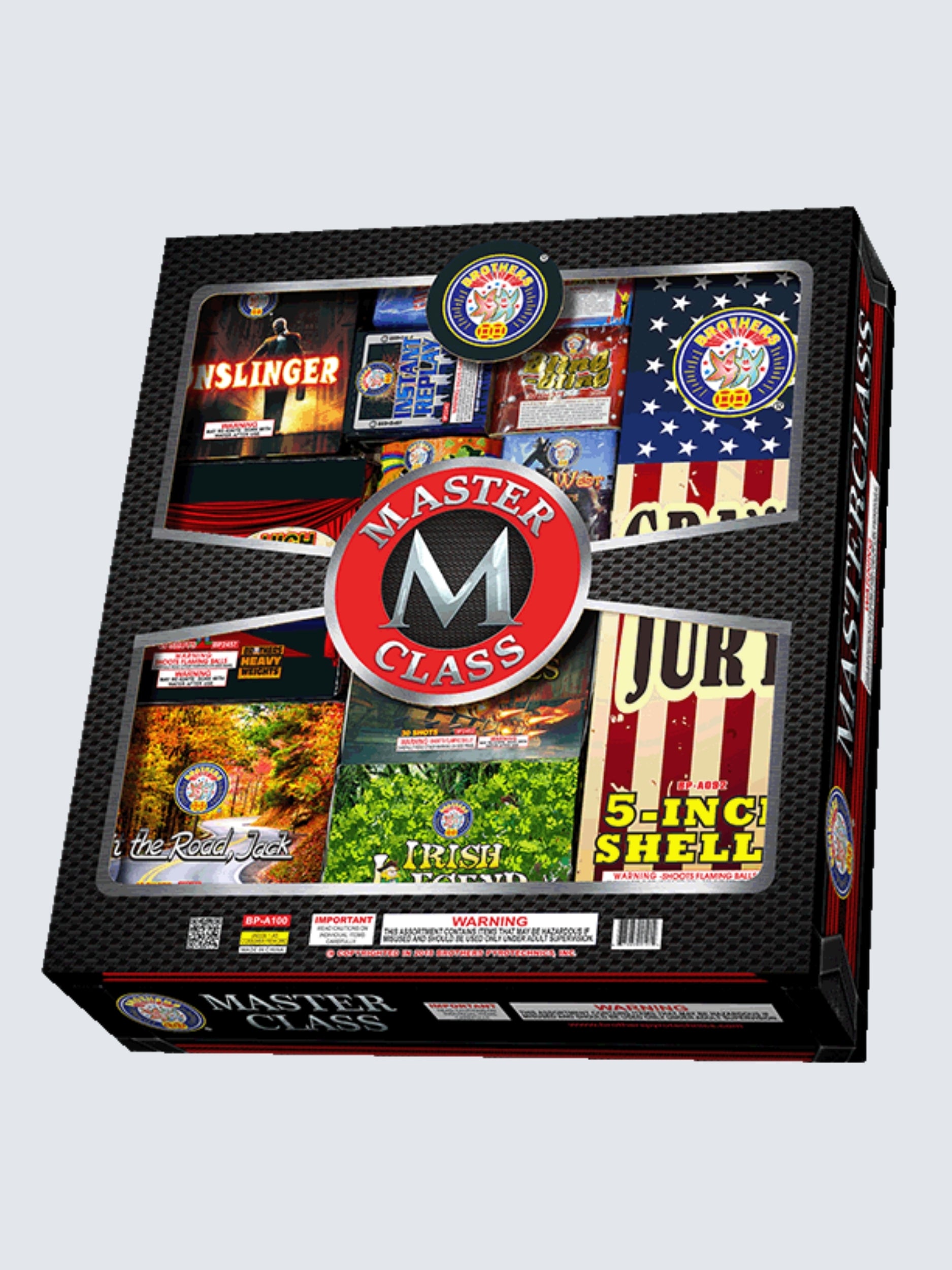 Masterclass | All Aerial Repeater and Shell Variety Assortment by Brothers Pyrotechnics -Shop Online for XX-tra Large Select Kit™ at Elite Fireworks!