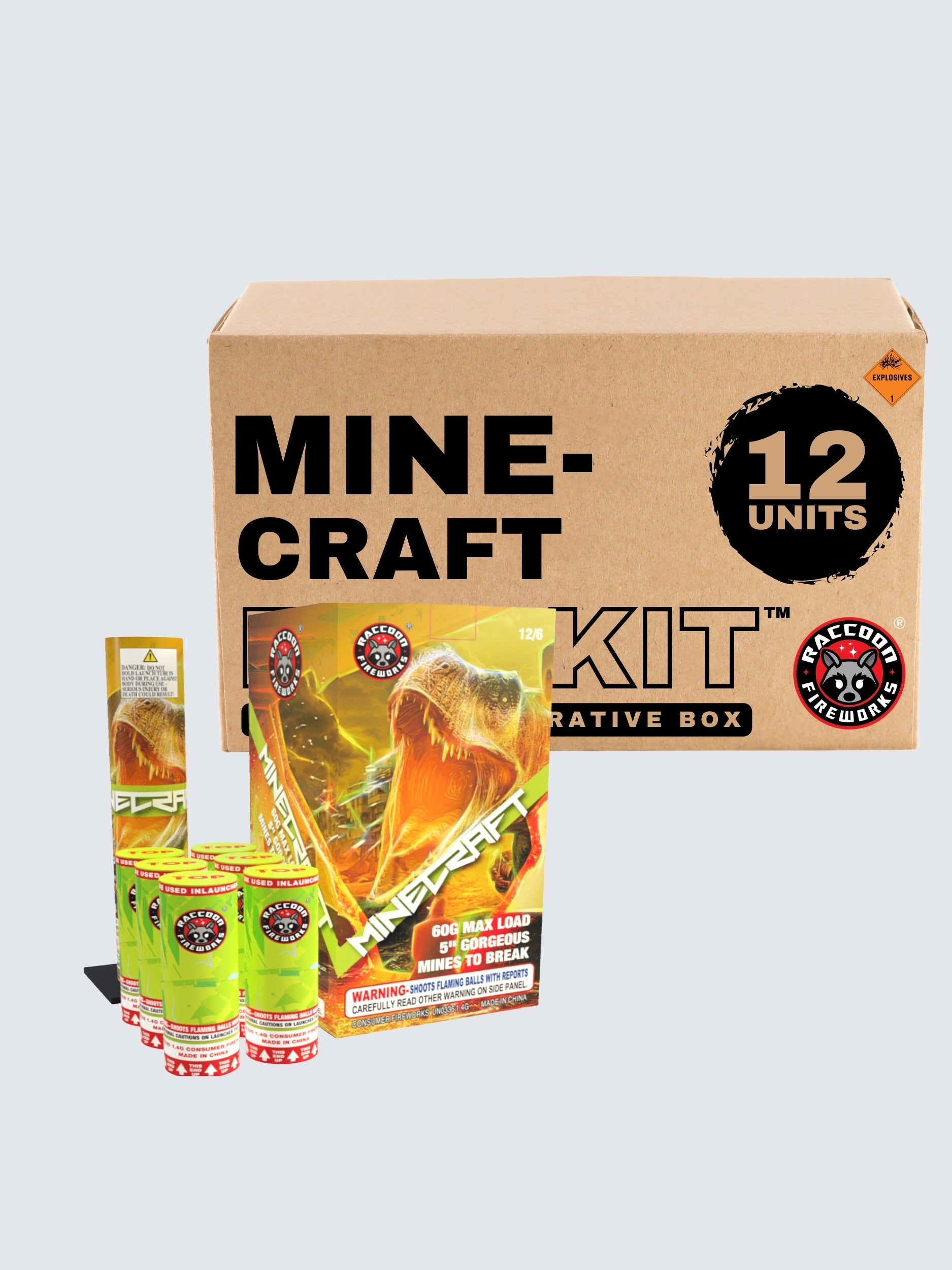 Minecraft | 6 Break Artillery Shell by Raccoon Fireworks -Shop Online for X-tra Large Canister Kit™ at Elite Fireworks!