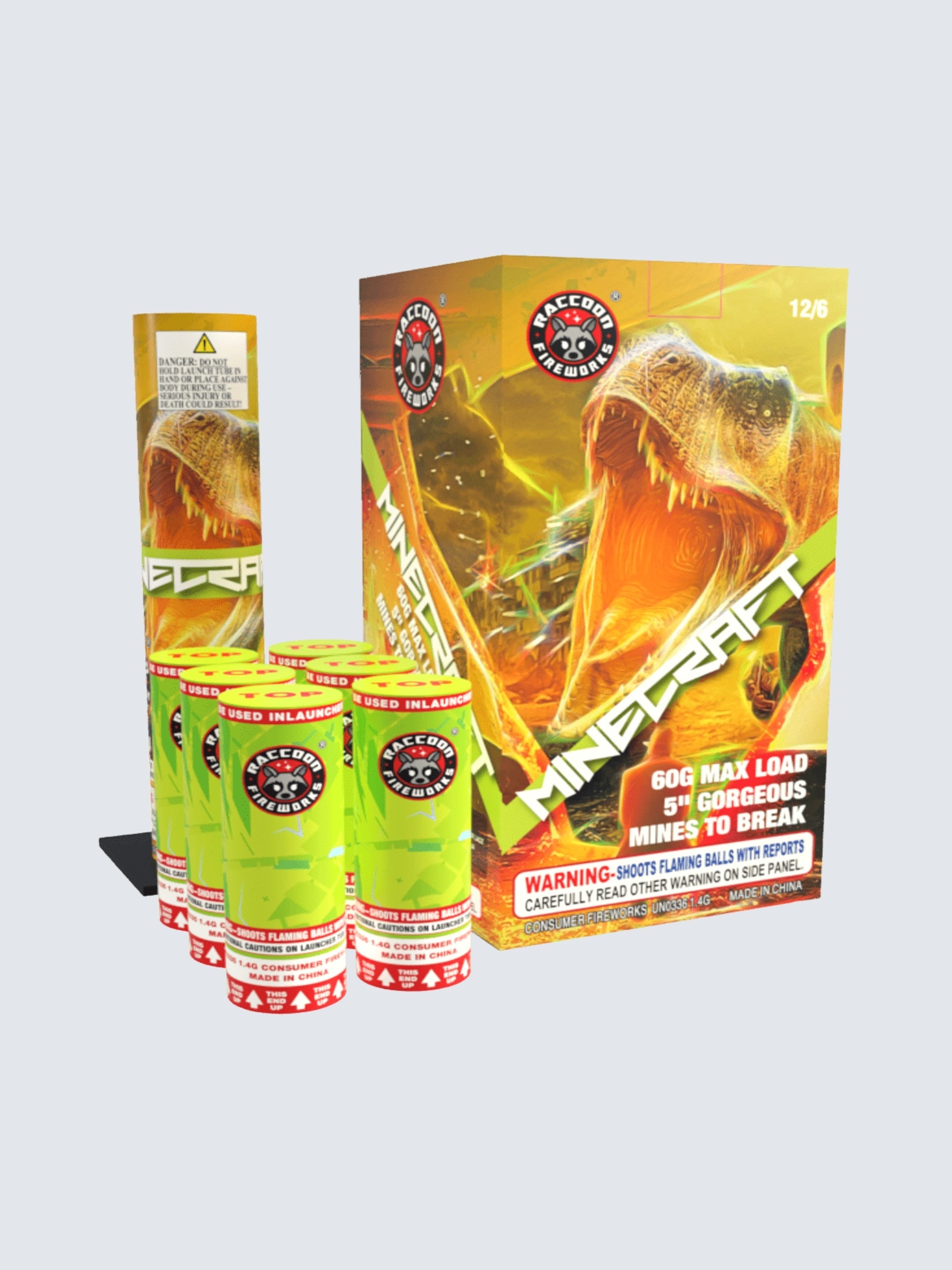 Minecraft | 6 Break Artillery Shell by Raccoon Fireworks -Shop Online for X-tra Large Canister Kit™ at Elite Fireworks!