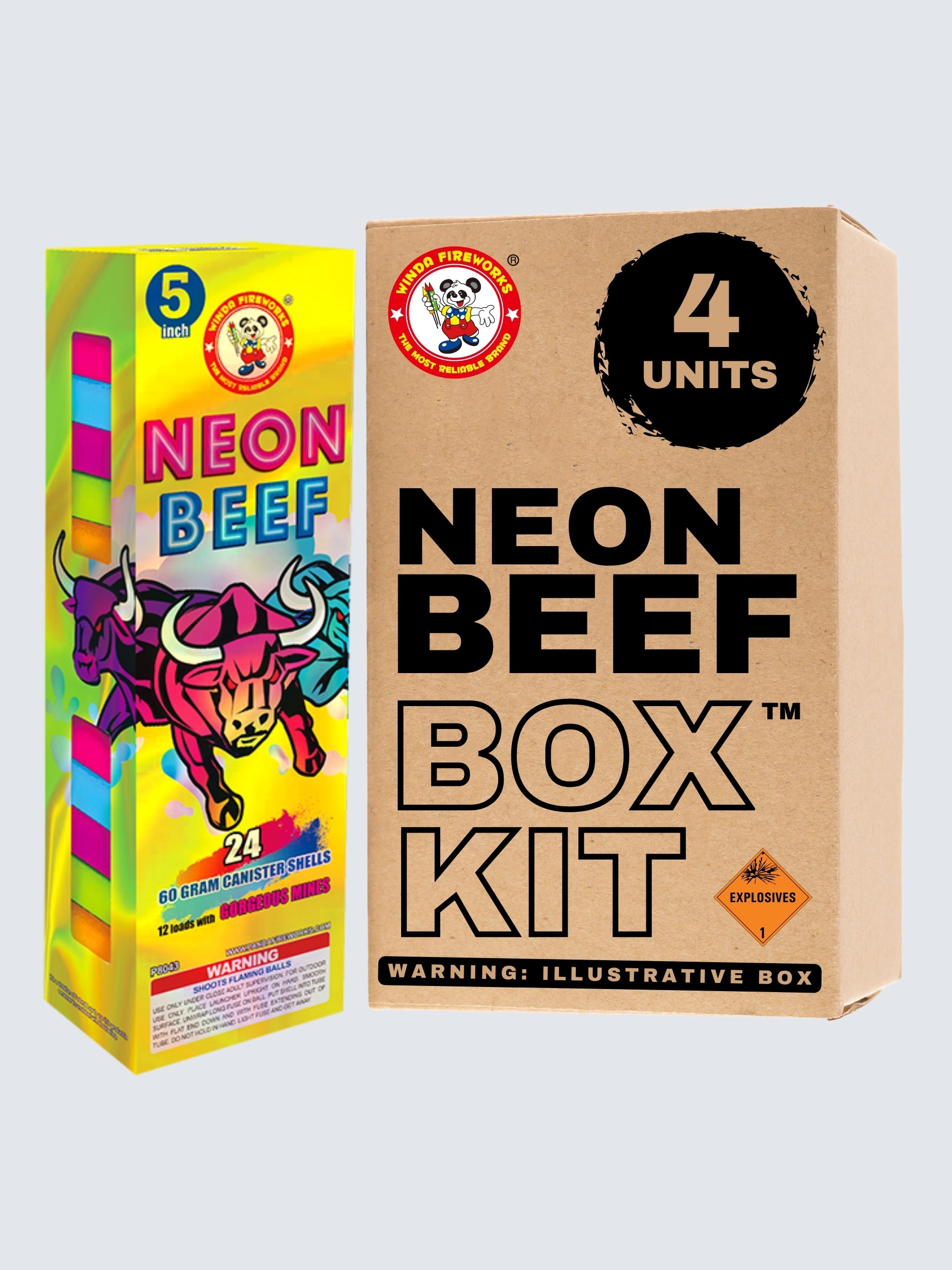 Neon Beef | 24 Break Artillery Shell by Winda Fireworks -Shop Online for X-tra Large Canister Kit™ at Elite Fireworks!