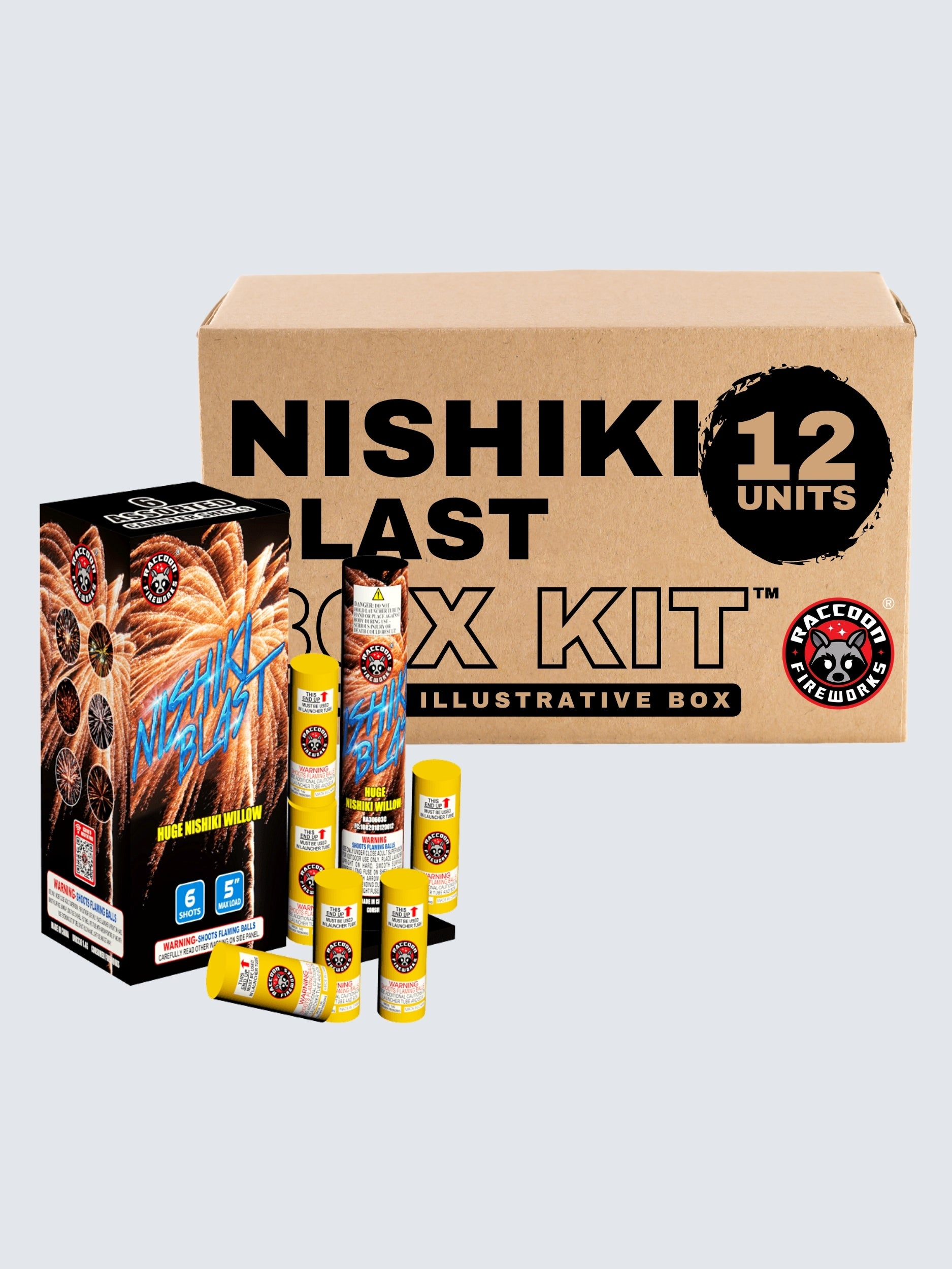 Nishiki Blast | 6 Break Artillery Shell by Raccoon Fireworks -Shop Online for X-tra Large Canister Kit™ at Elite Fireworks!