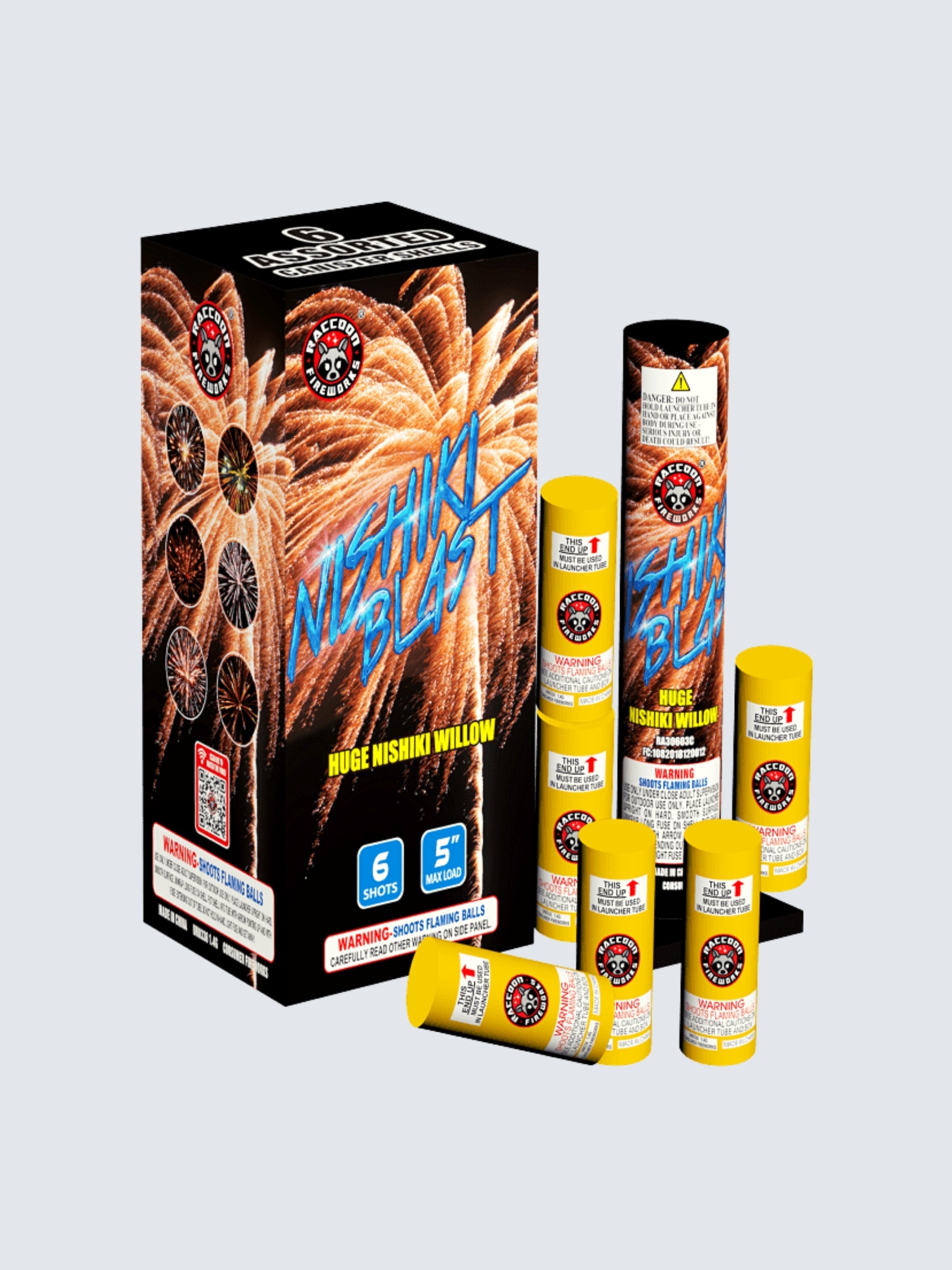 Nishiki Blast | 6 Break Artillery Shell by Raccoon Fireworks -Shop Online for X-tra Large Canister Kit™ at Elite Fireworks!