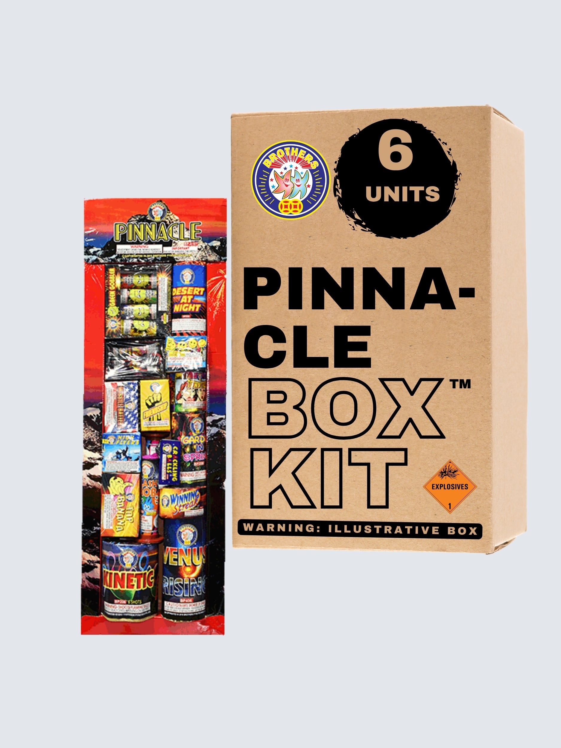 Pinnacle | Aerial & Ground Mix Variety Assortment by Brothers Pyrotechnics -Shop Online for Large Select Kit™ at Elite Fireworks!