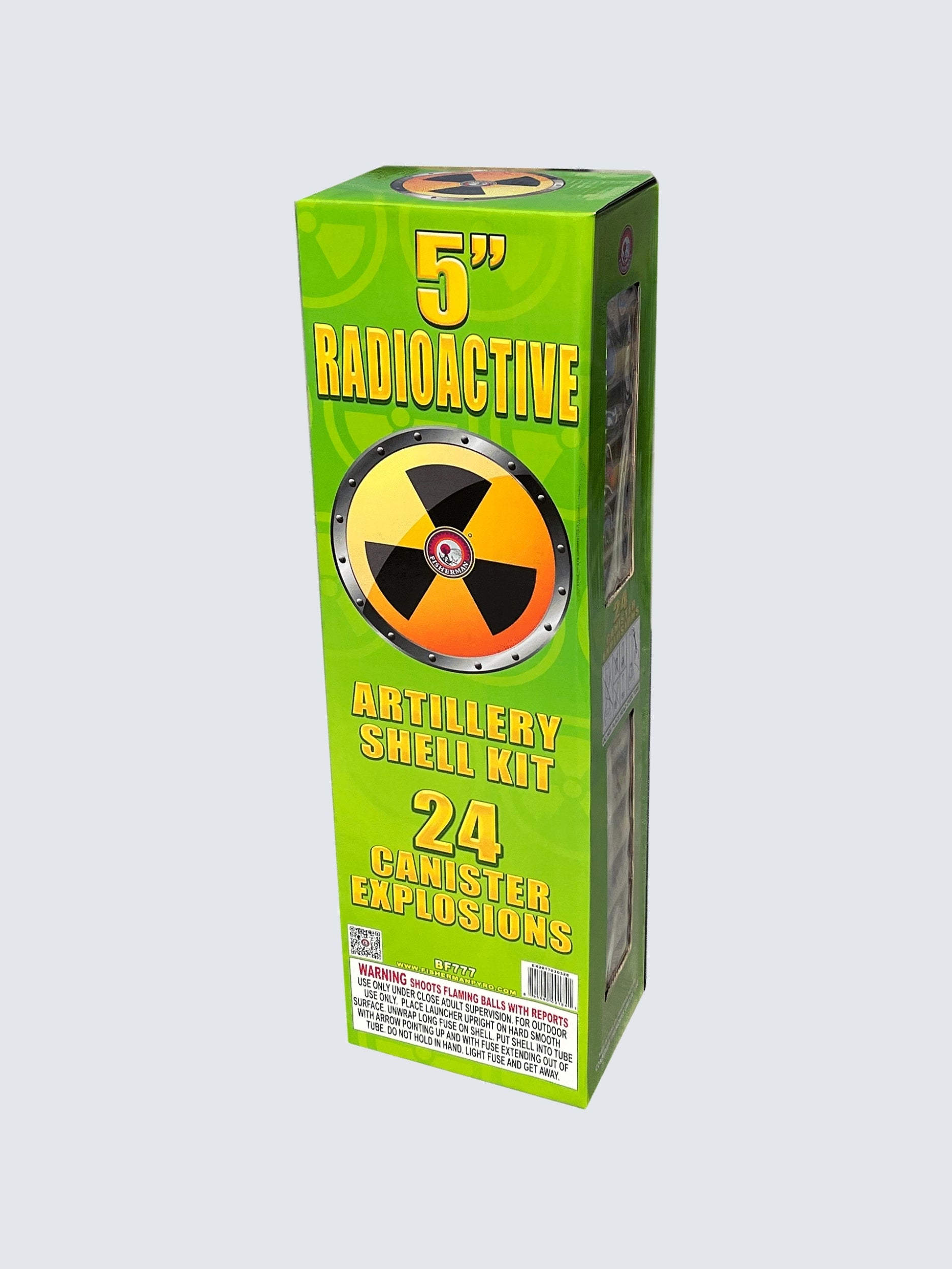 Radioactive | 24 Break Artillery Shell by Fisherman Fireworks -Shop Online for X-tra Large Canister Kit™ at Elite Fireworks!