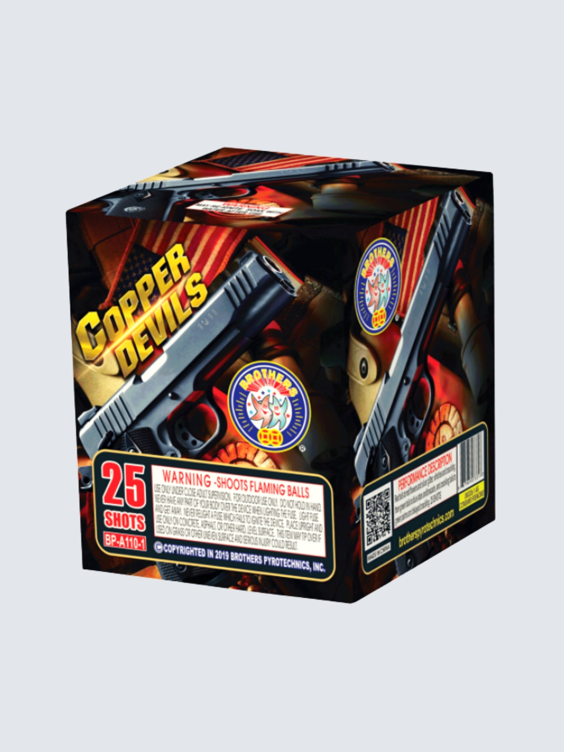 Rap Sheet | 300 Shot Box Kit™ - Crimson Bulls - Copper Devils - Sapphire Clan by Brothers Pyrotechnics -Shop Online for Standard Cake at Elite Fireworks!
