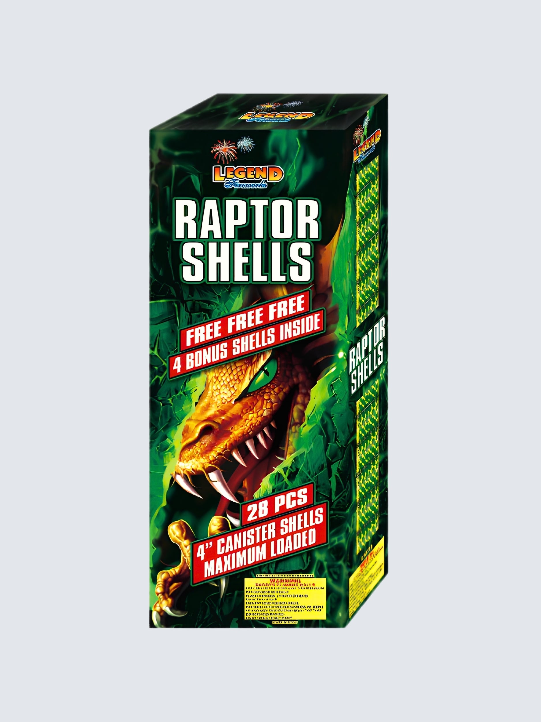 Raptor Shells | 28 Break Artillery Shell by Legend Fireworks -Shop Online for Large Canister Kit™ at Elite Fireworks!