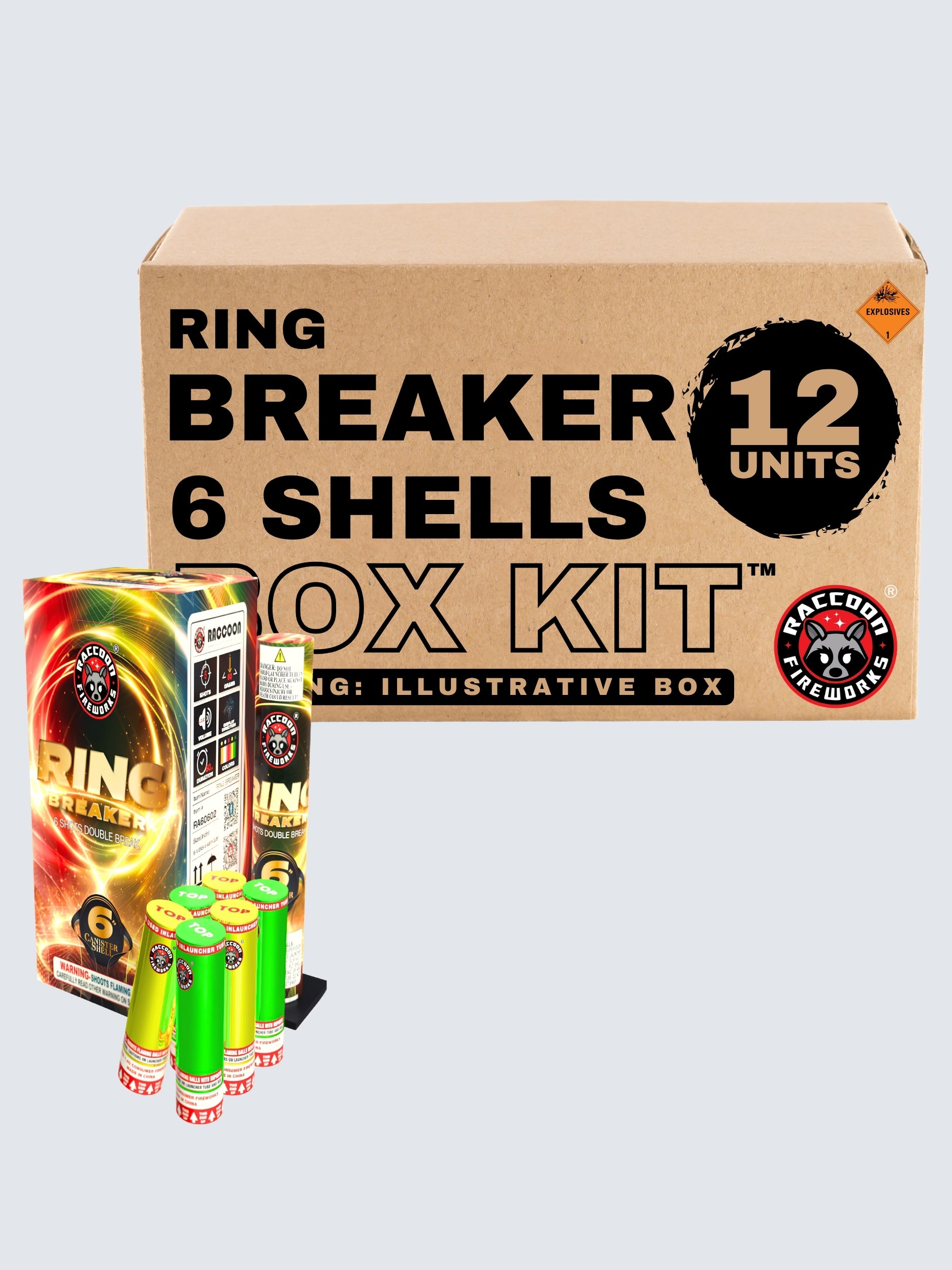 Ring Breaker | 12 Break Artillery Shell by Raccoon Fireworks -Shop Online for X-tra Large Canister Kit™ at Elite Fireworks!