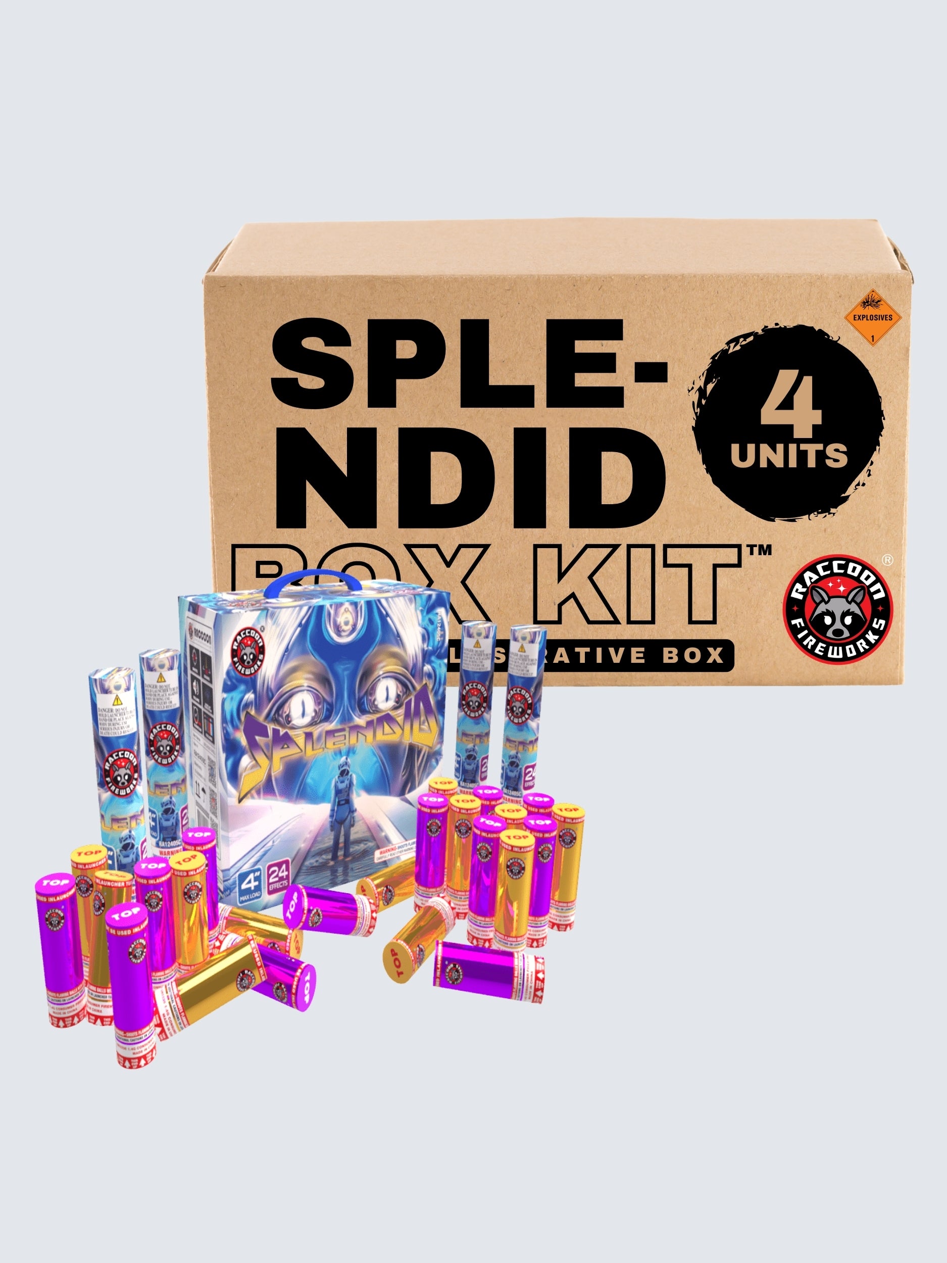 Splendid | 24 Break Artillery Shell by Raccoon Fireworks -Shop Online for Large Canister Kit™ at Elite Fireworks!