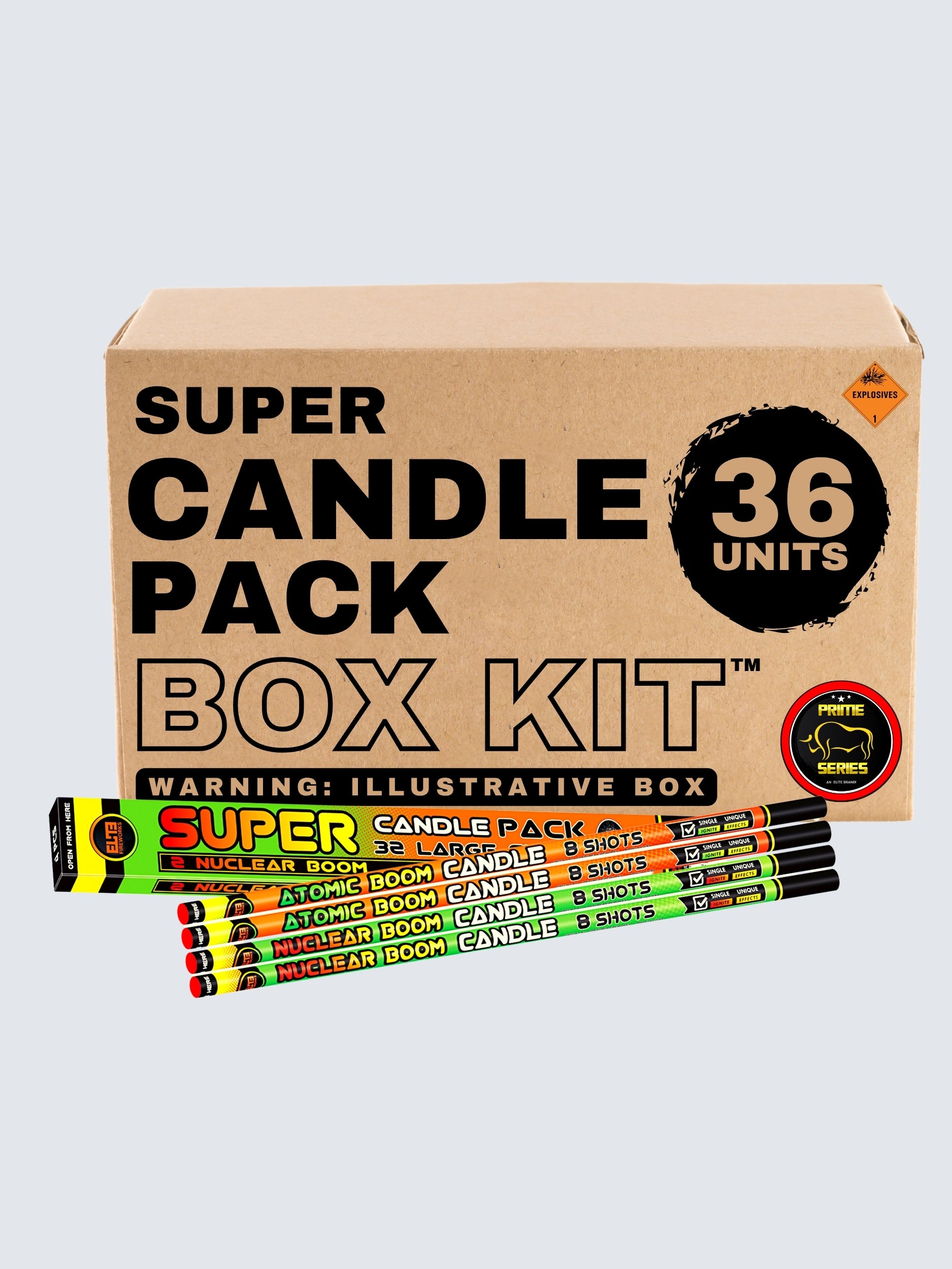 Super Candle Pack™ | 8 Shot Barrage Candle by Prime Series® -Shop Online for Standard Candle at Elite Fireworks!