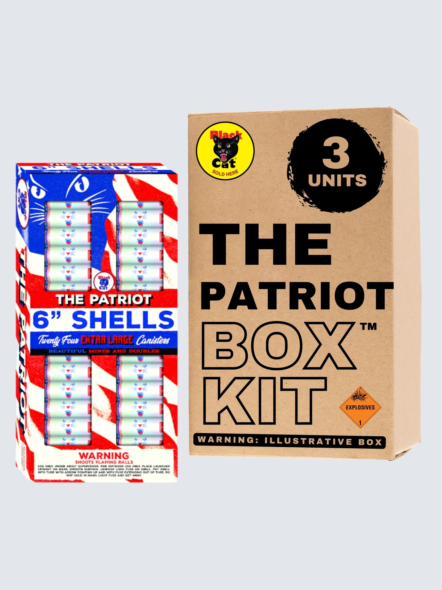The Patriot | 36 Break Artillery Shell by Black Cat Fireworks -Shop Online for XX-tra Large Canister Kit™ at Elite Fireworks!